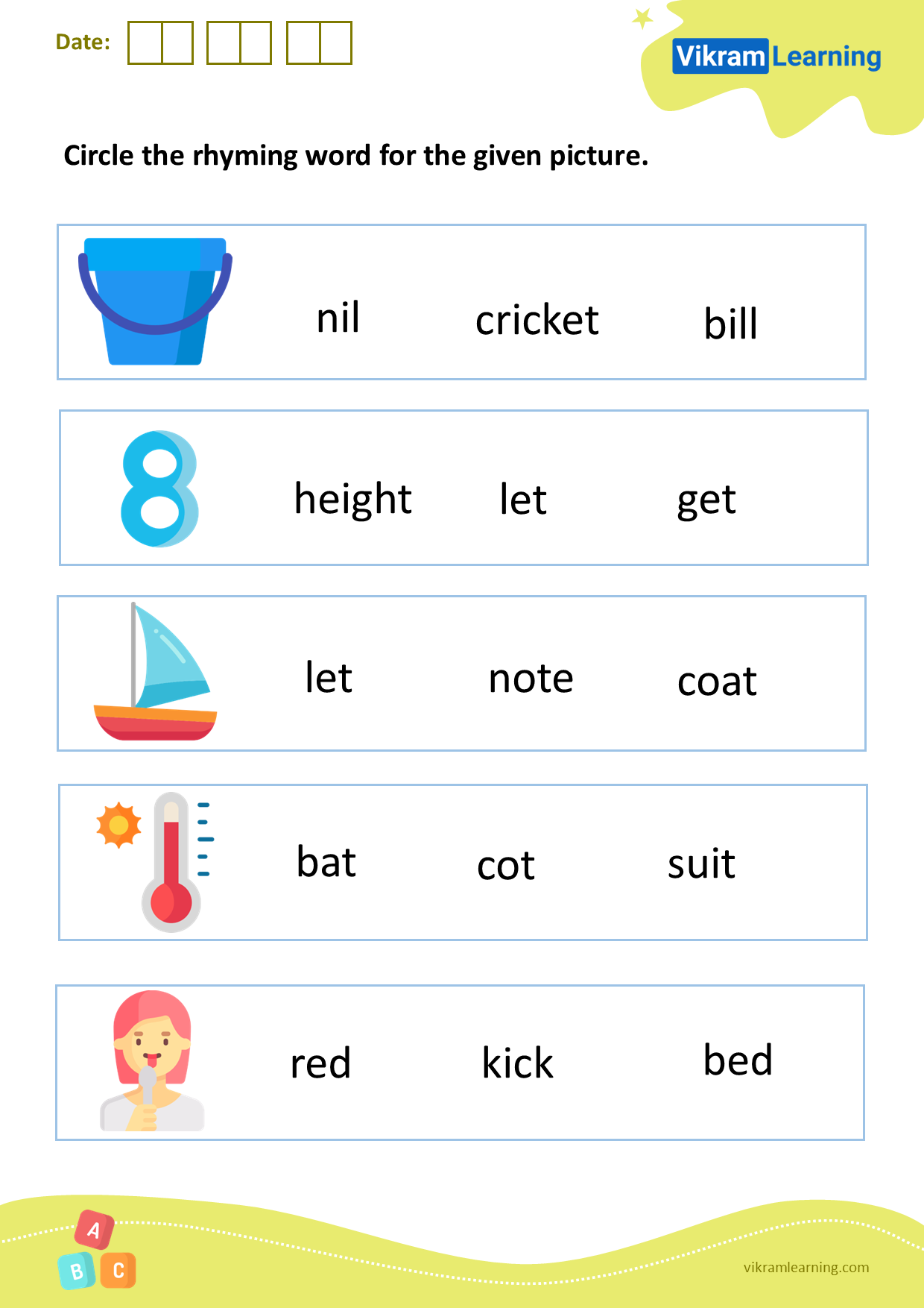 download-circle-the-rhyming-word-for-the-given-picture-worksheets