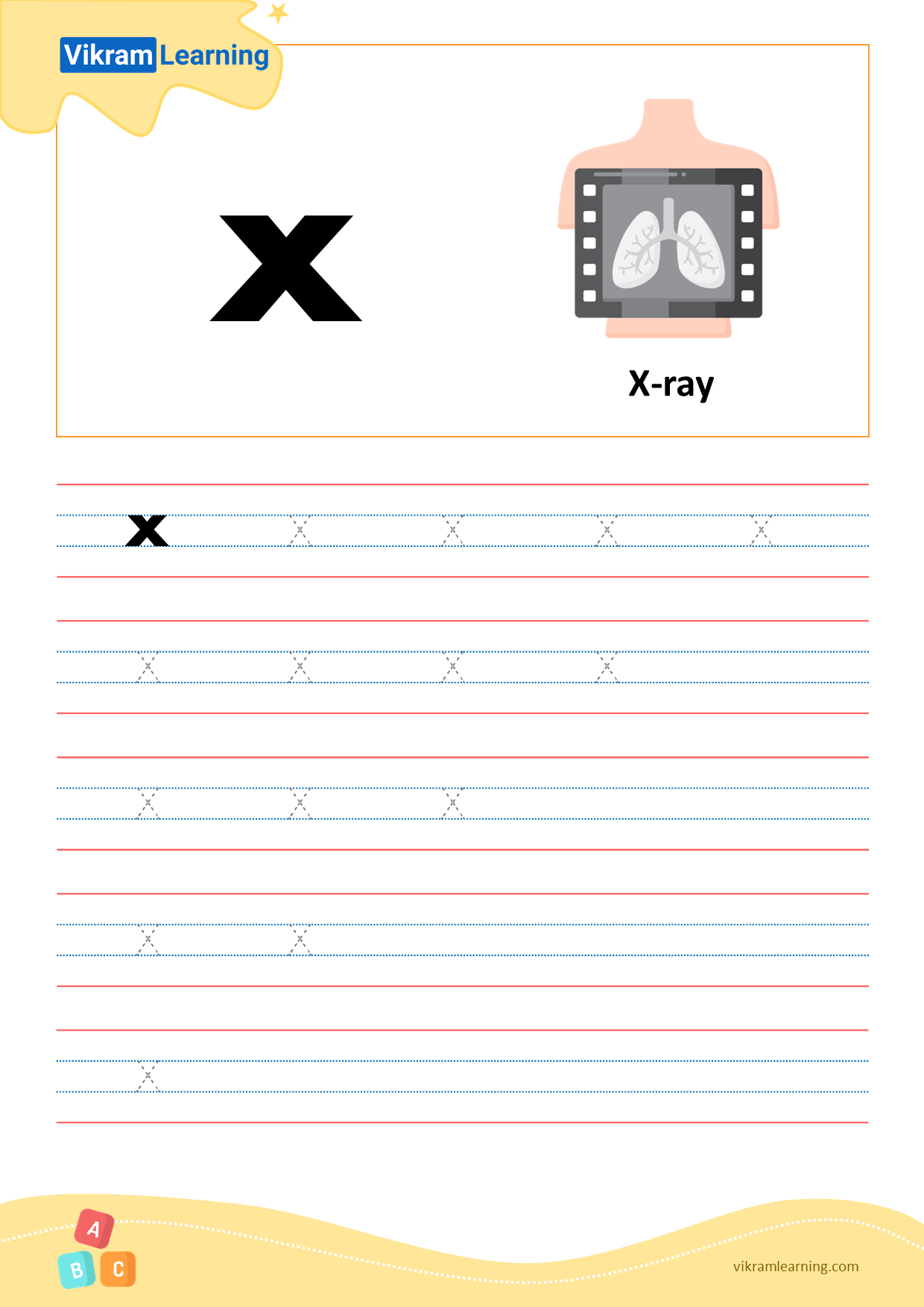 Download letter x worksheets