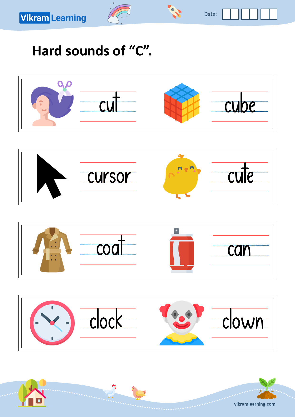 Download hard and soft sounds of c worksheets