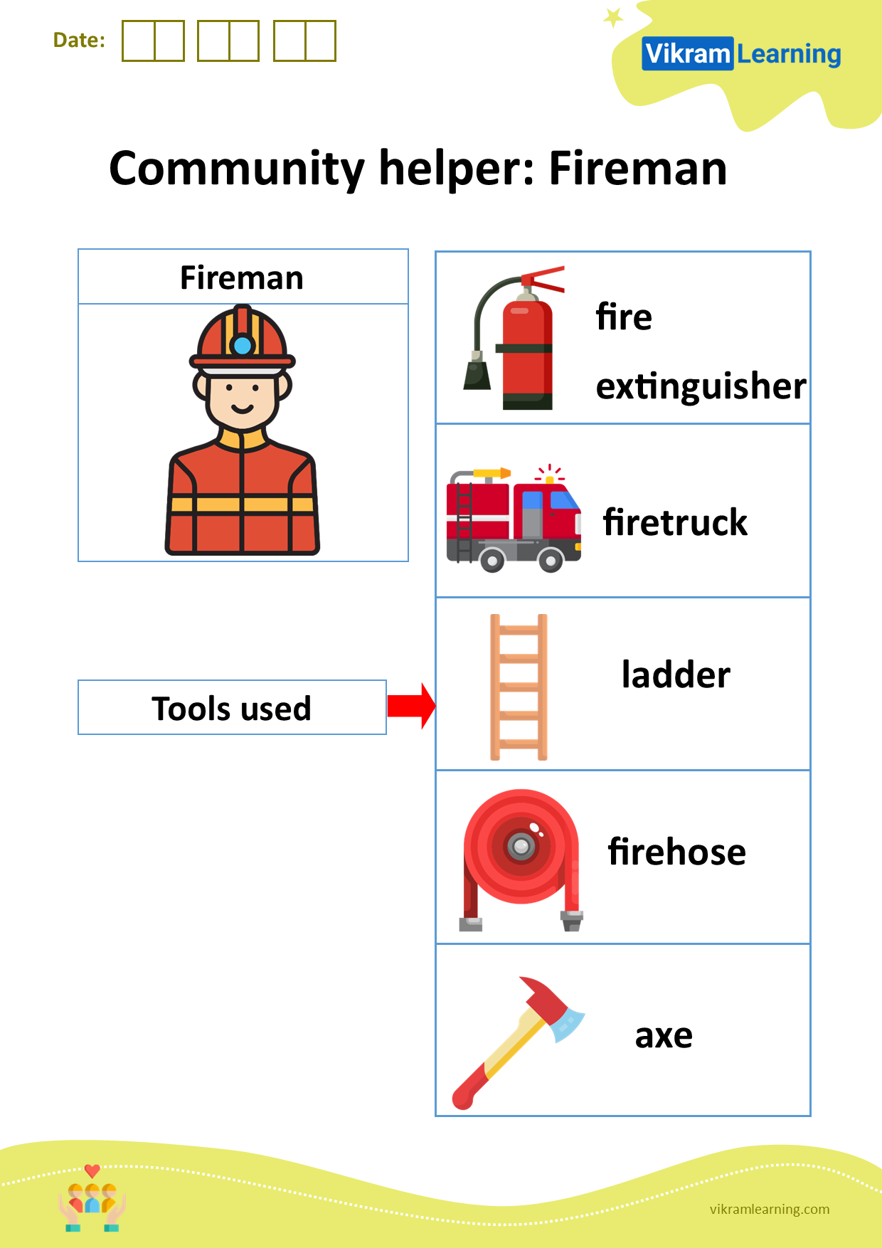 Download community helper:fireman worksheets