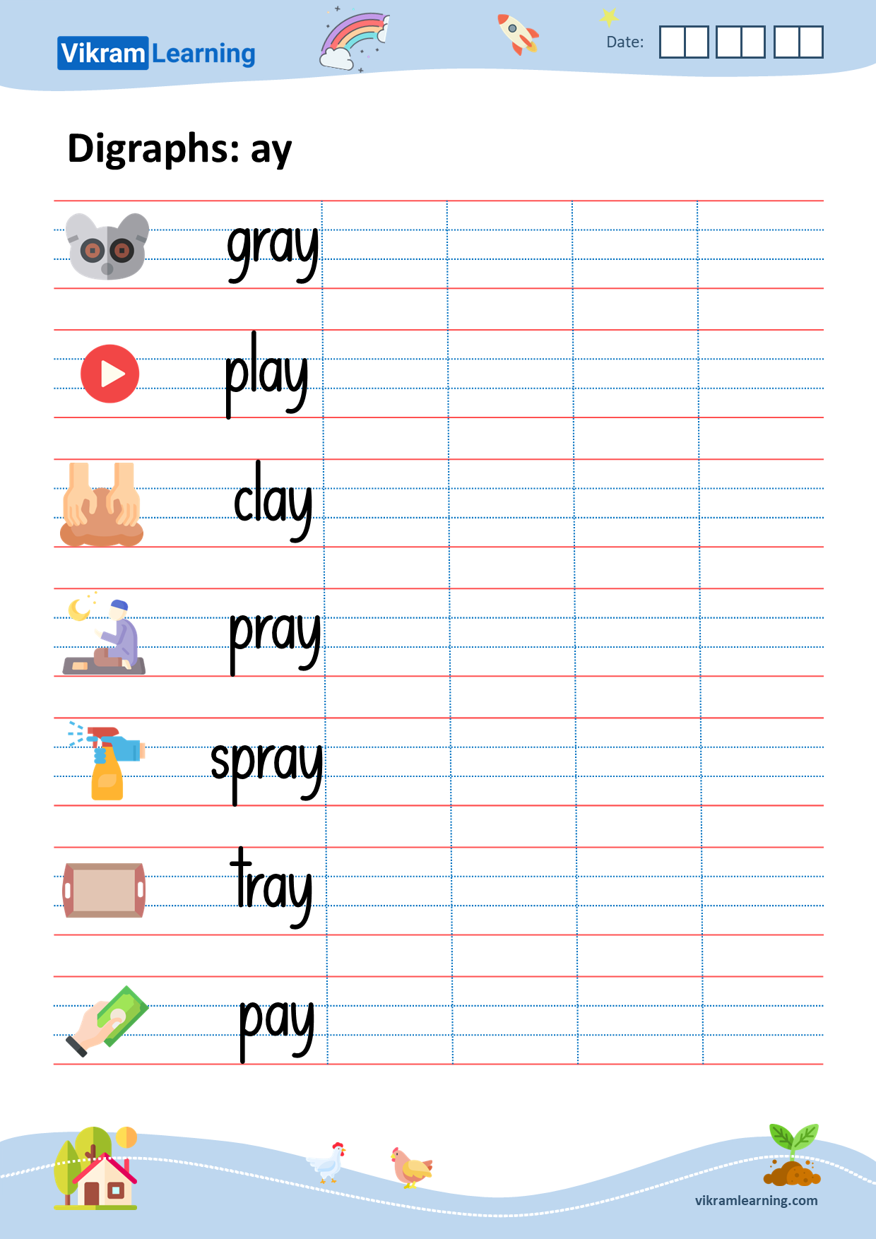 Download digraphs: ay worksheets