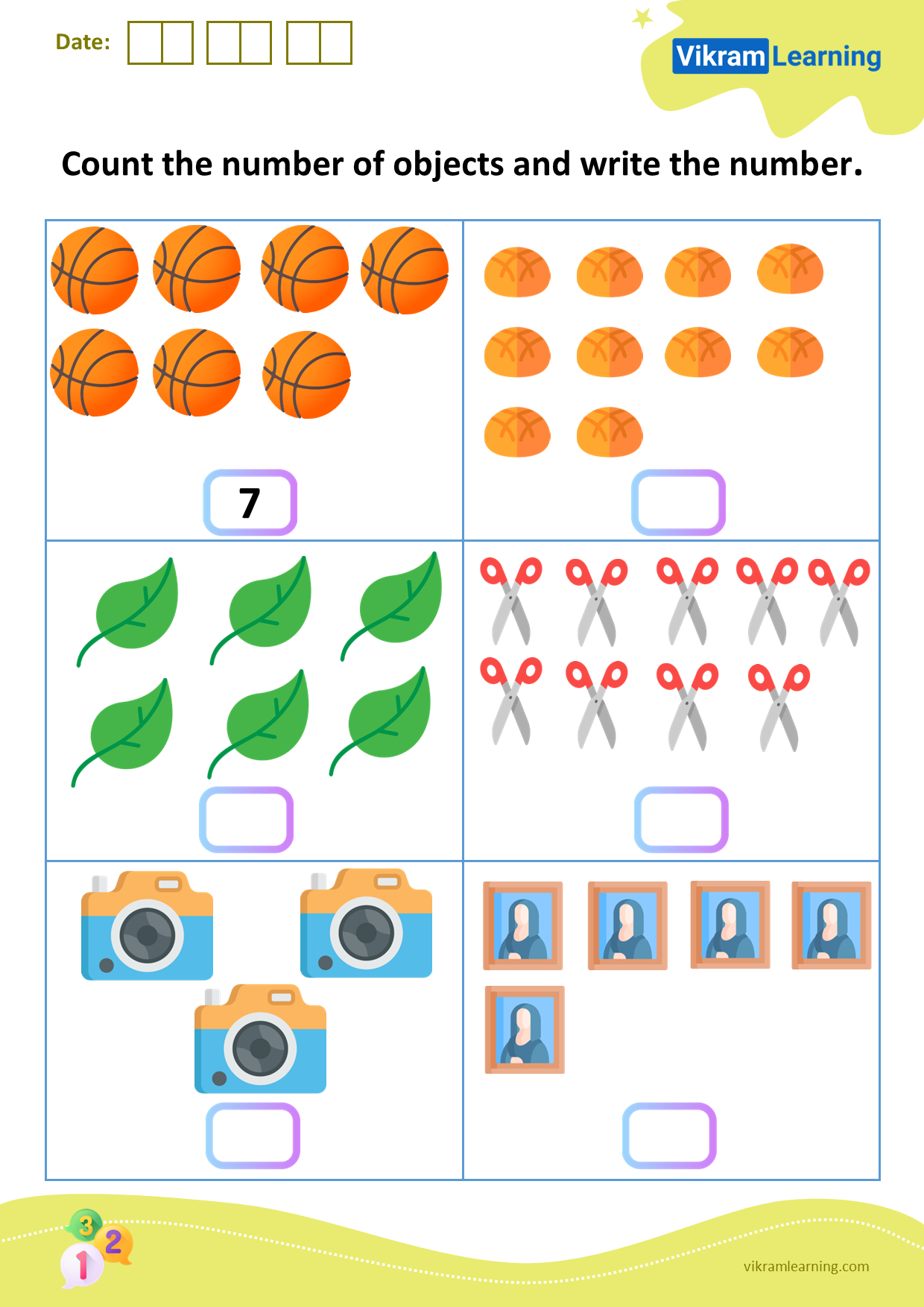 Download count the number of objects and write the number worksheets