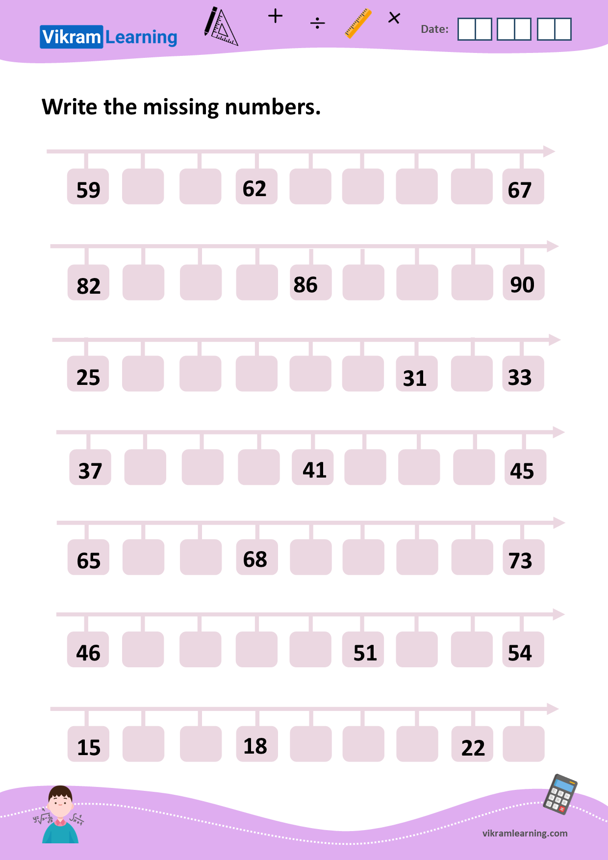 Download before, after, and between numbers up to 100 worksheets