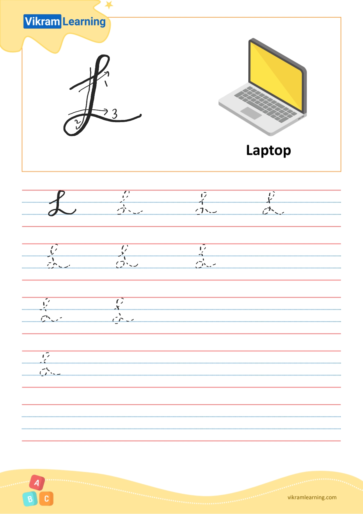 Download cursive letter l worksheets