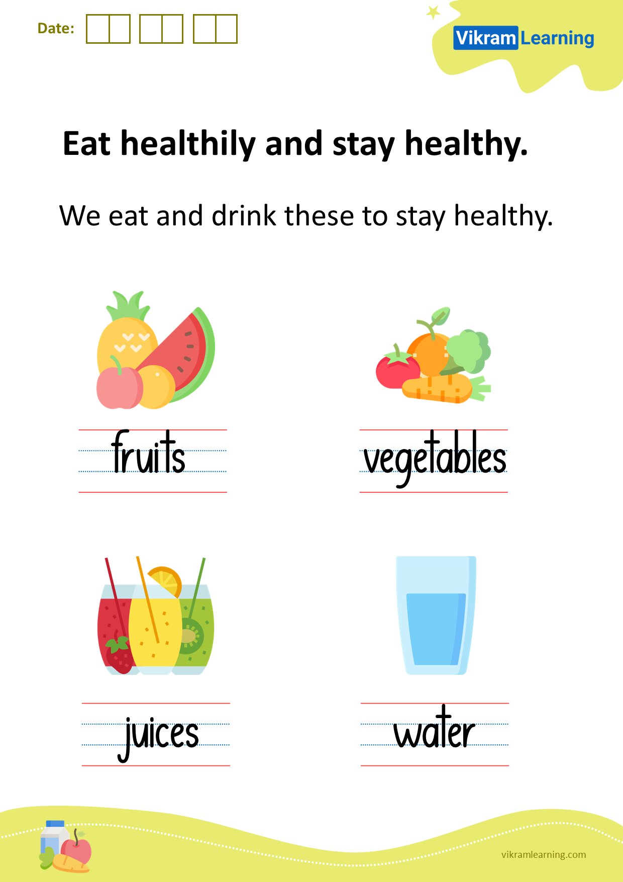 Download eat healthily and stay healthy. worksheets