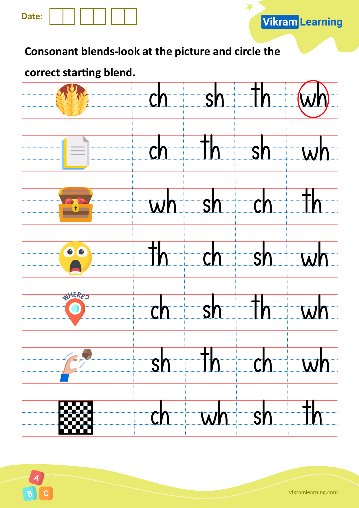 Download consonant blends-look at the picture and circle the correct ...