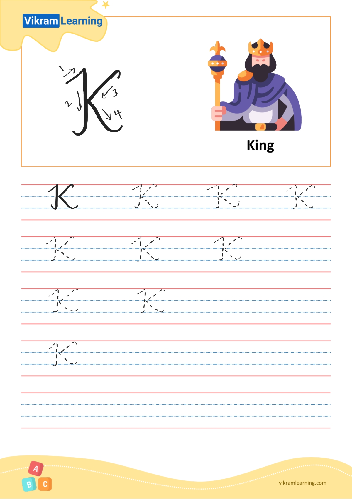 Download cursive letter k worksheets