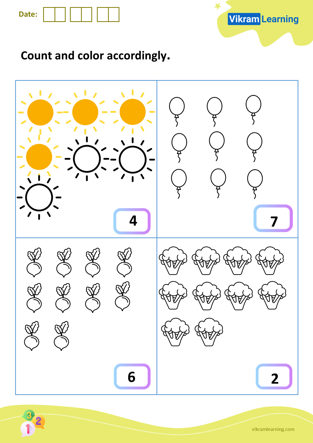 Download count and color accordingly worksheets