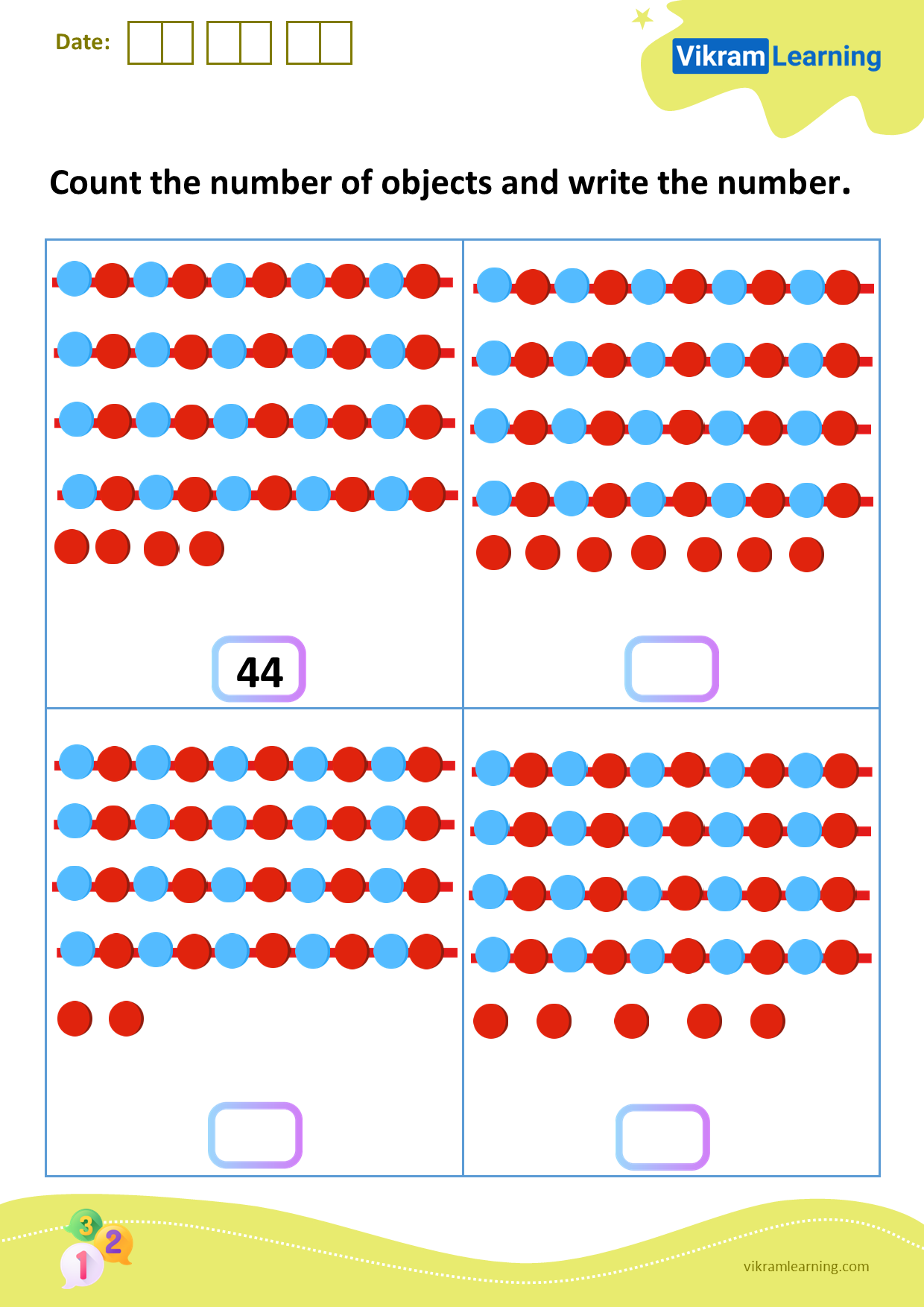 Download count the number of objects and write the number worksheets