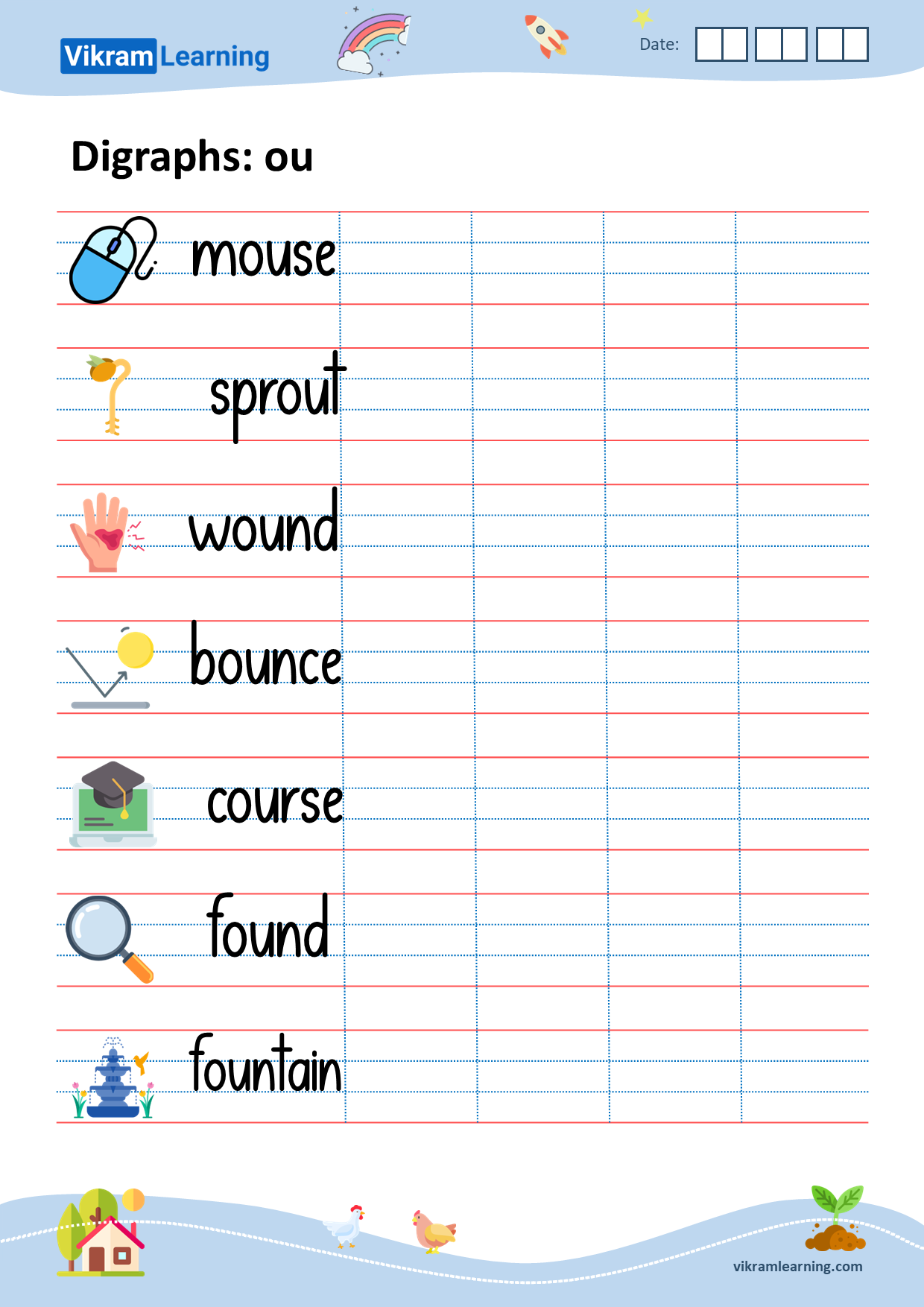 Download digraphs: ou worksheets