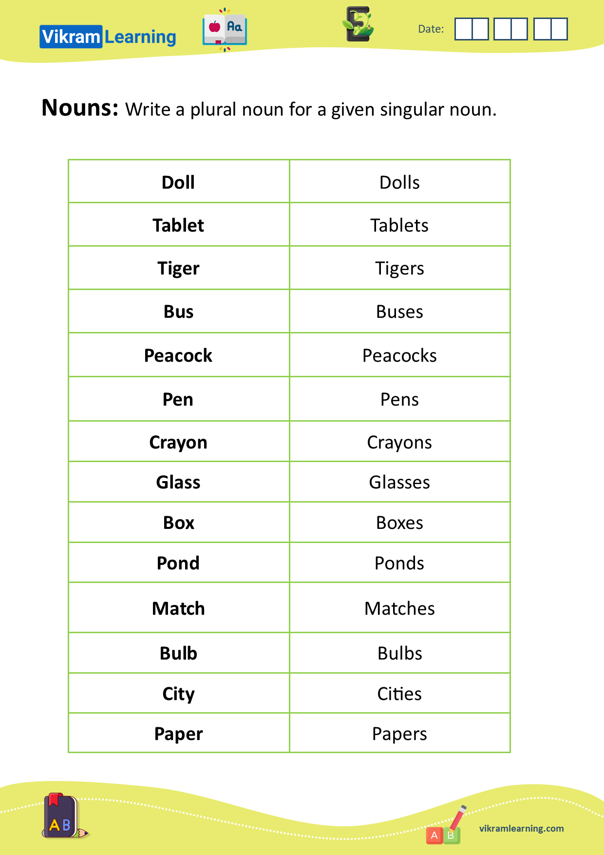 Download nouns - naming words worksheets