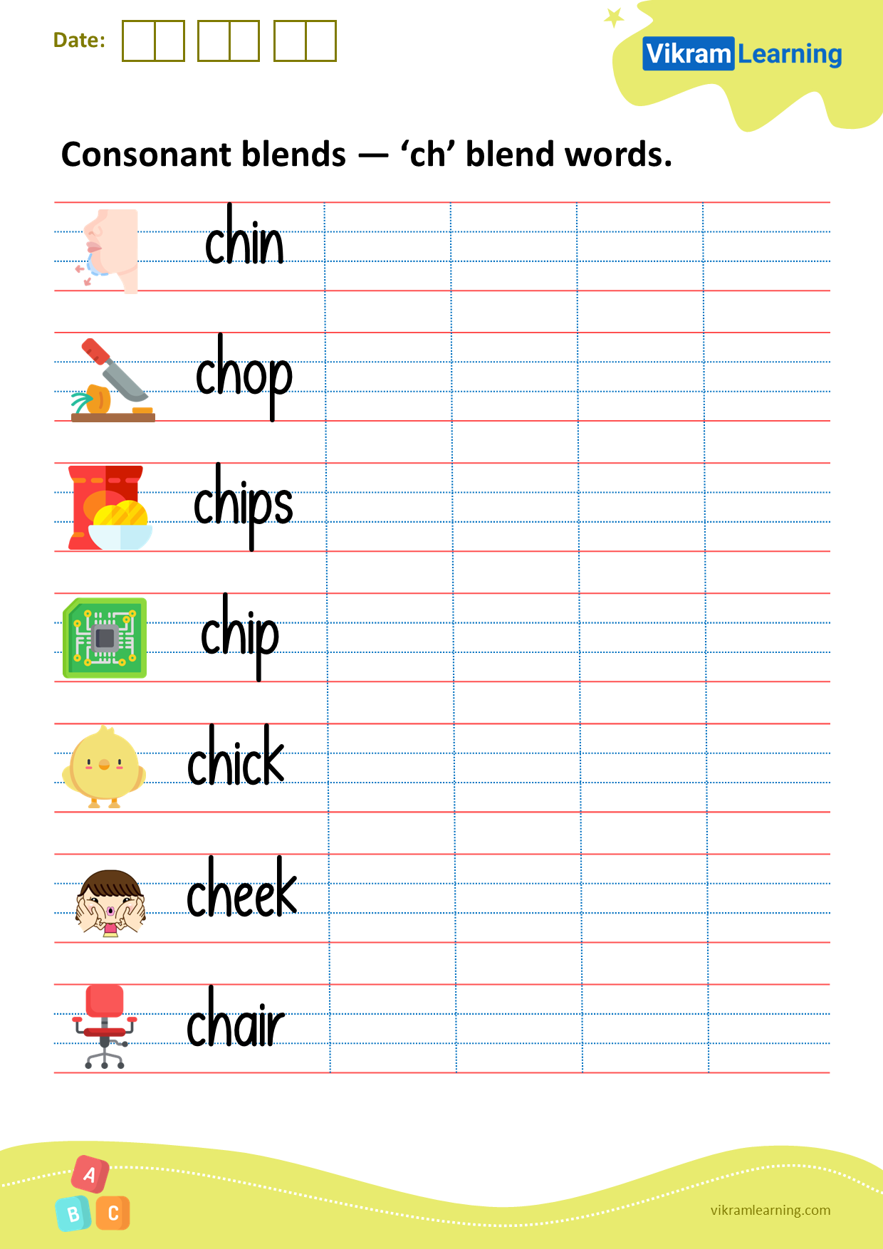 Download consonant blends — ‘ch’ blend words worksheets