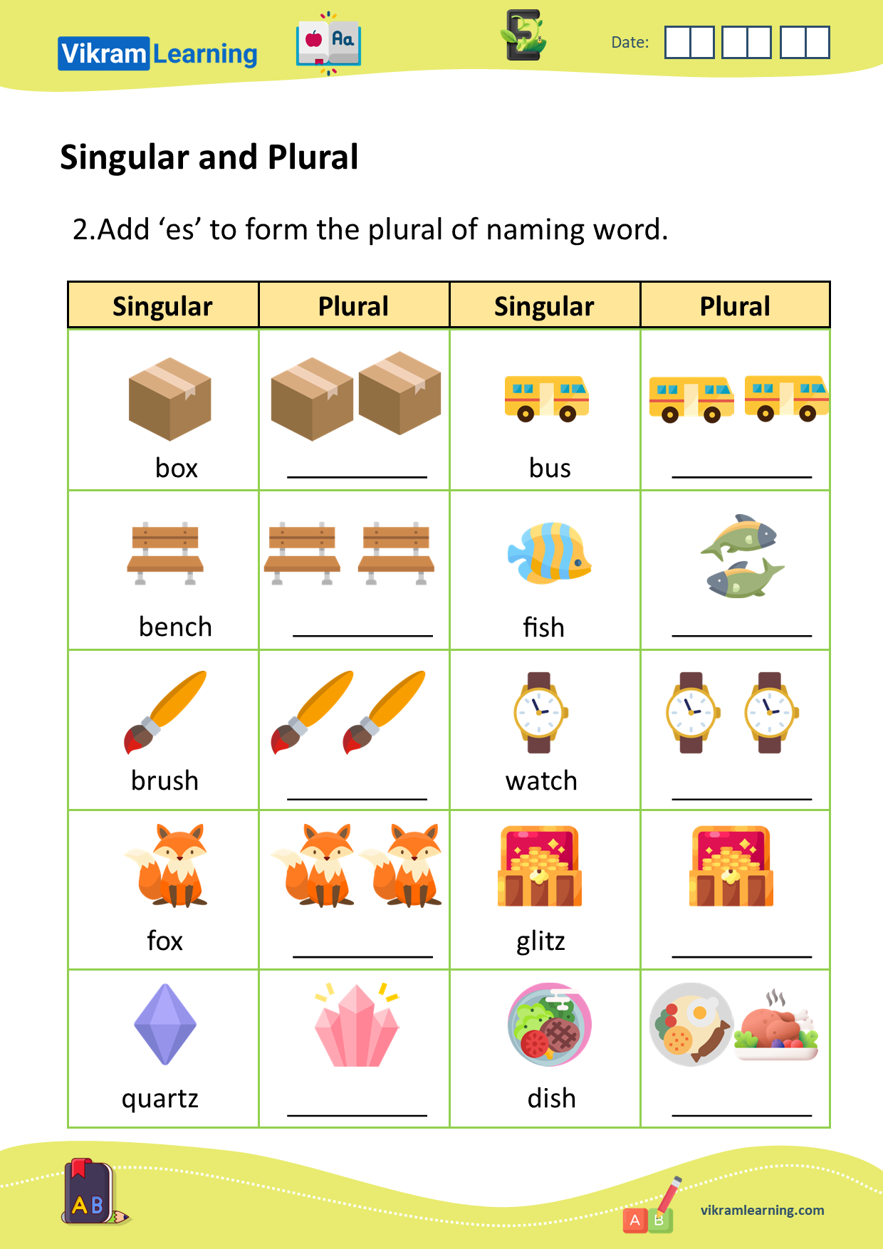 Download Singular And Plural Worksheets Vikramlearning