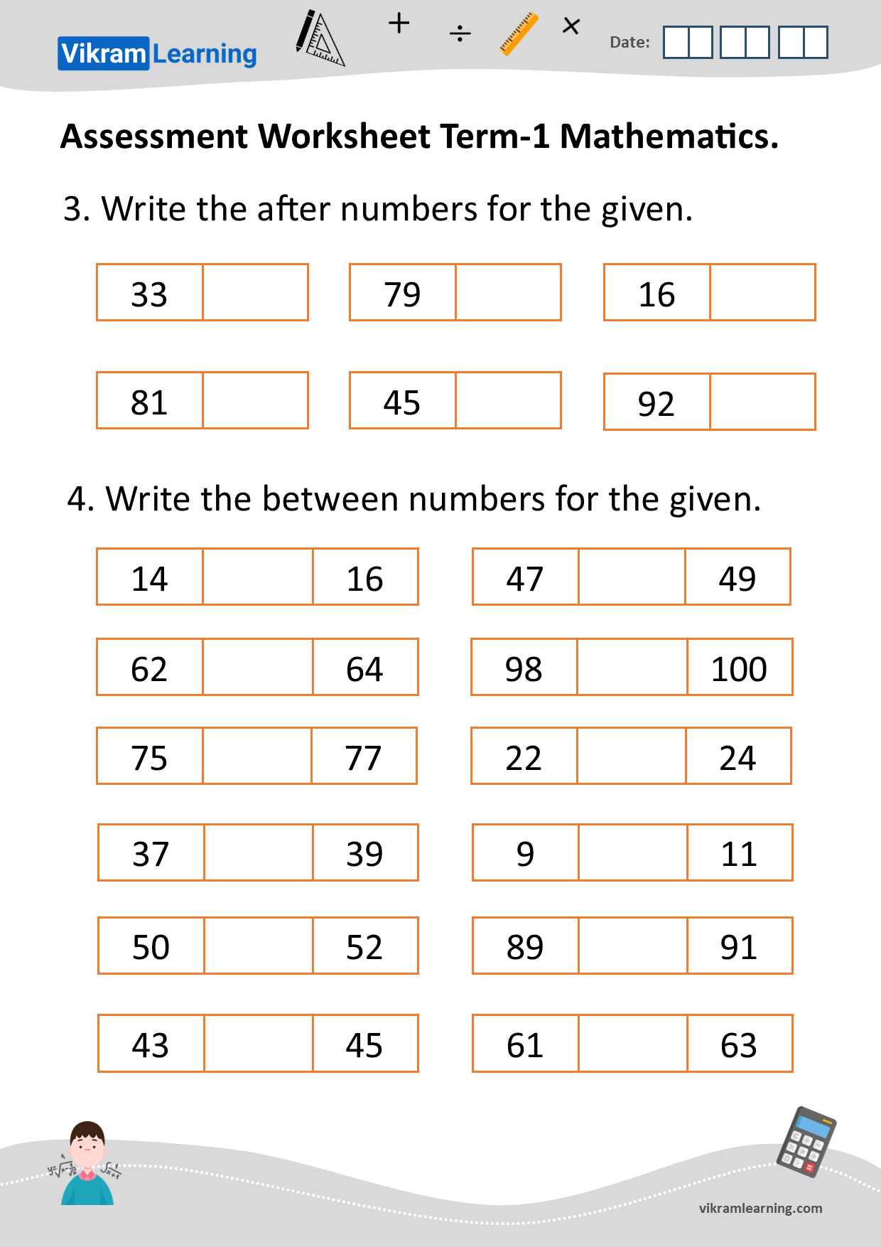 Download assessment worksheet term-1 mathematics worksheets