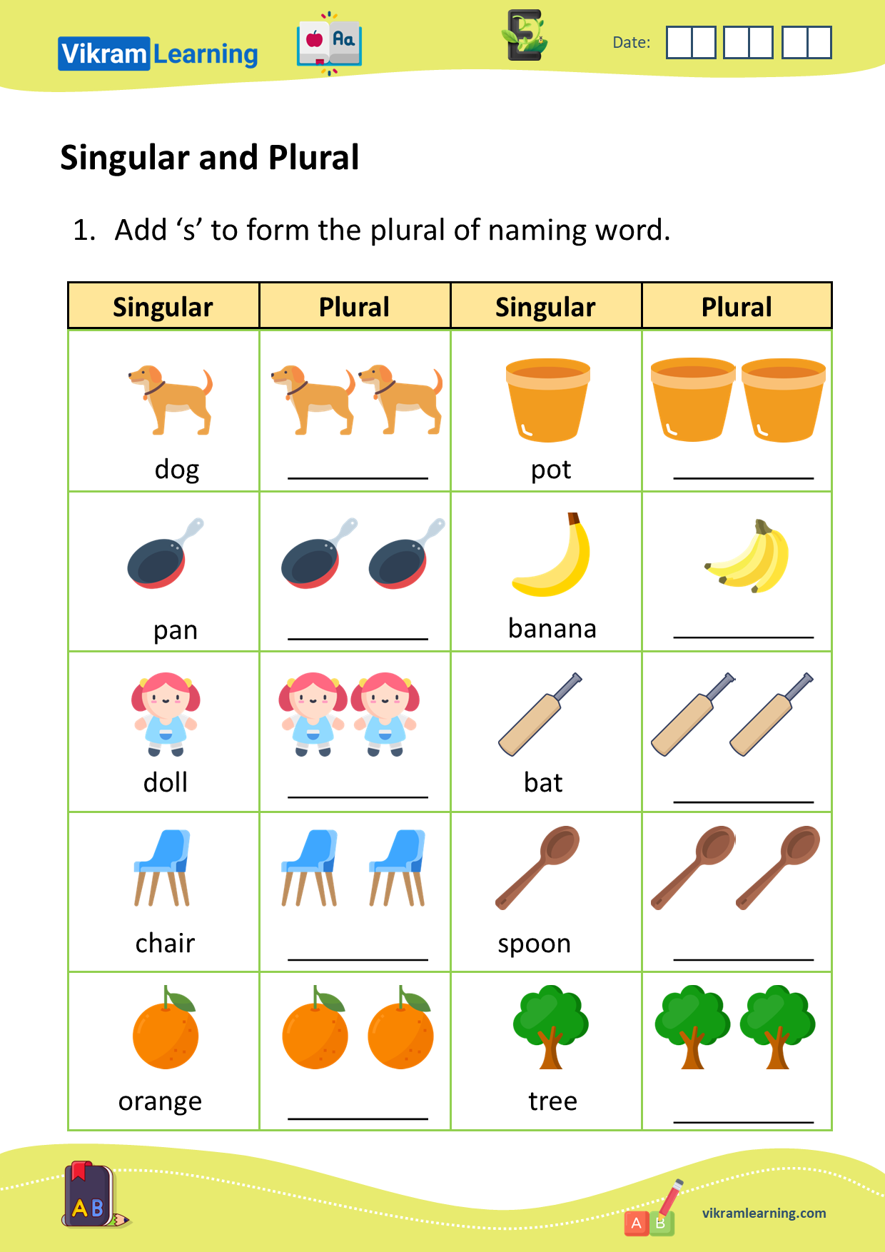 Download singular and plural worksheets