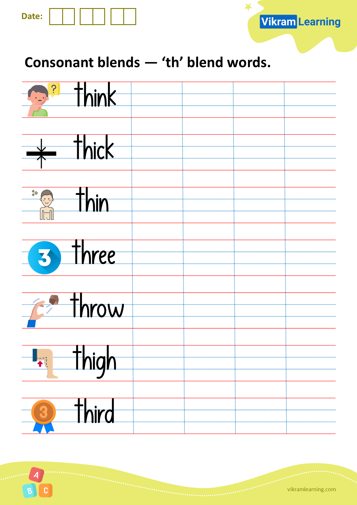 Download consonant blends — ‘th’ blend words worksheets