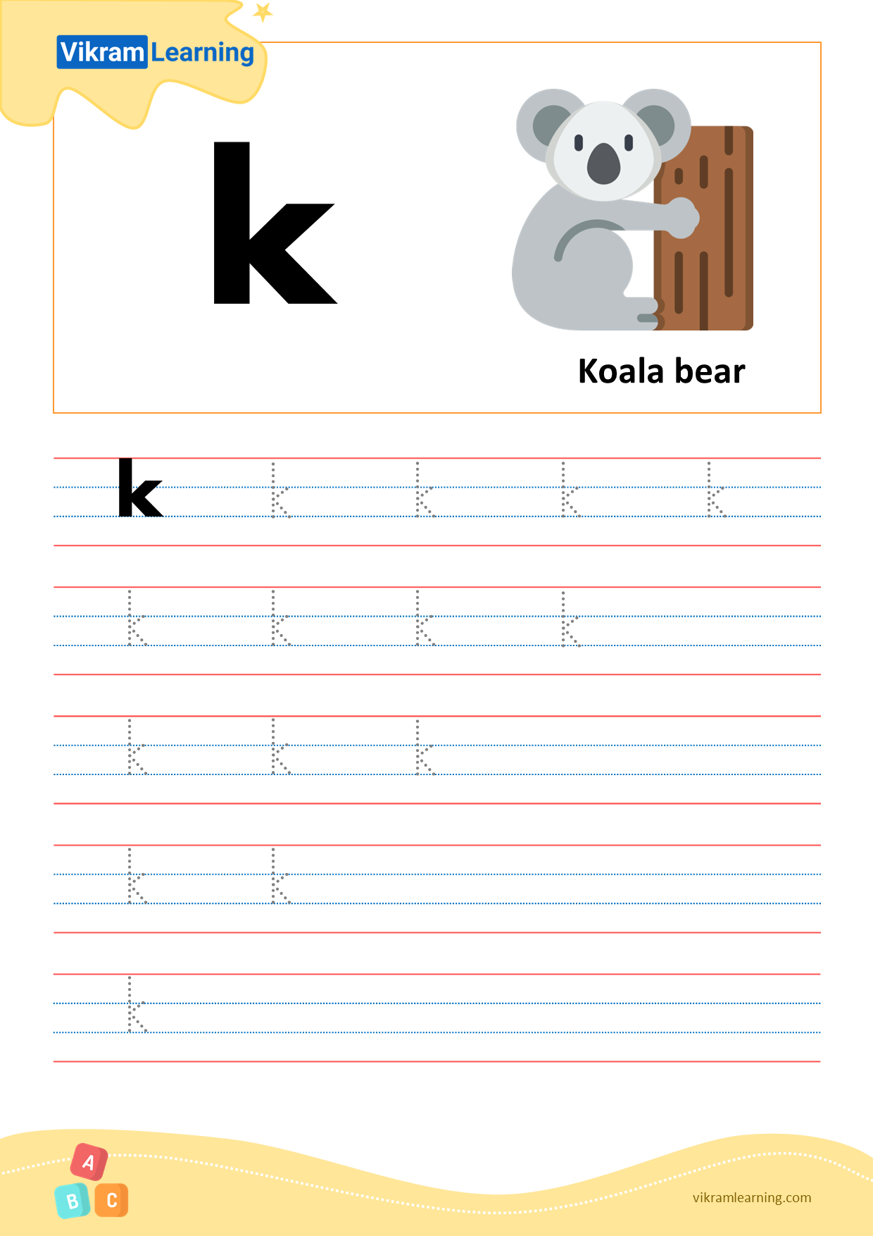 Download letter k worksheets