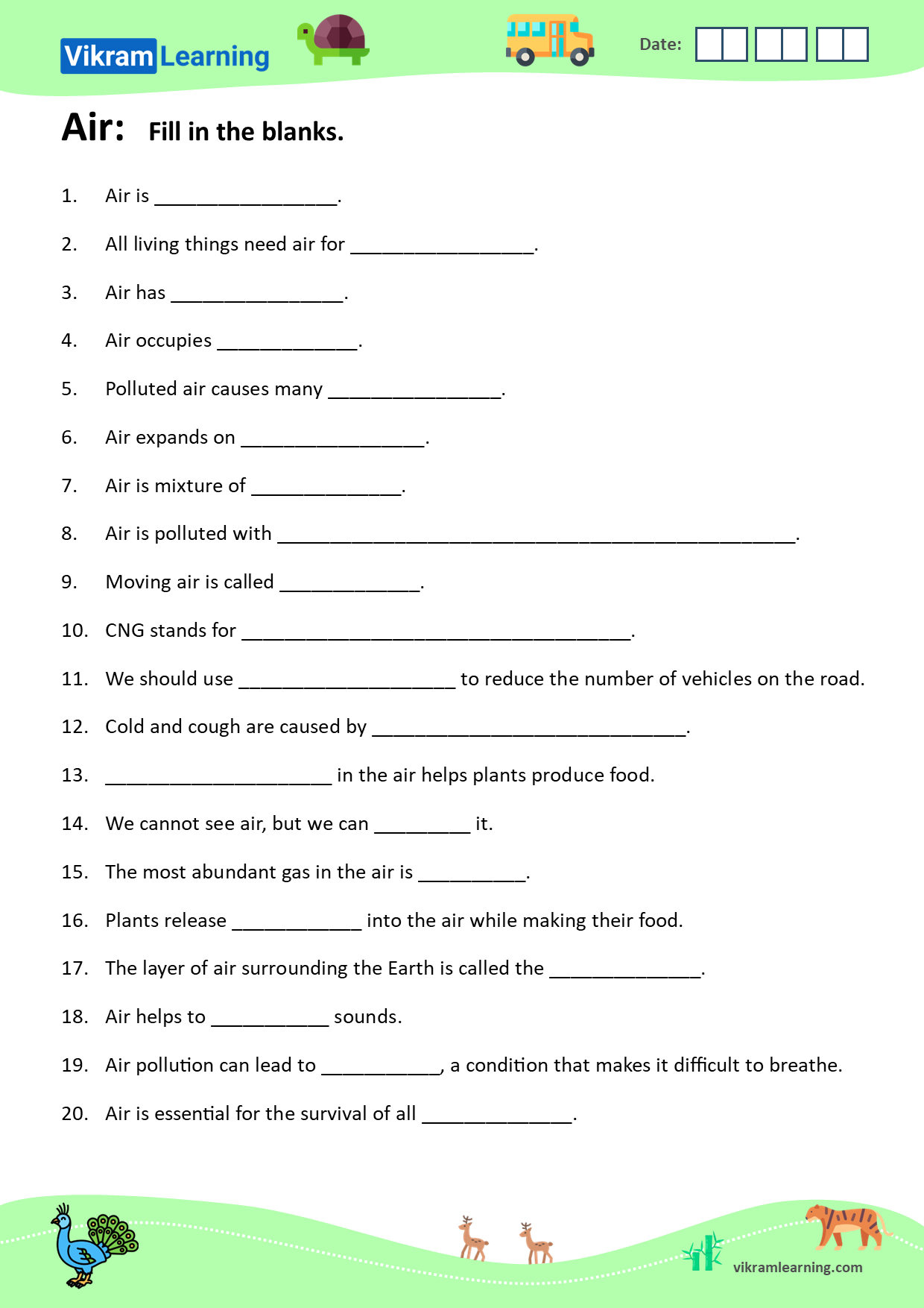 Download air, properties of air, air pollution, air pollution sources, airborne diseases, ways to reduce air pollution pdf worksheets and image worksheets, free to download worksheets