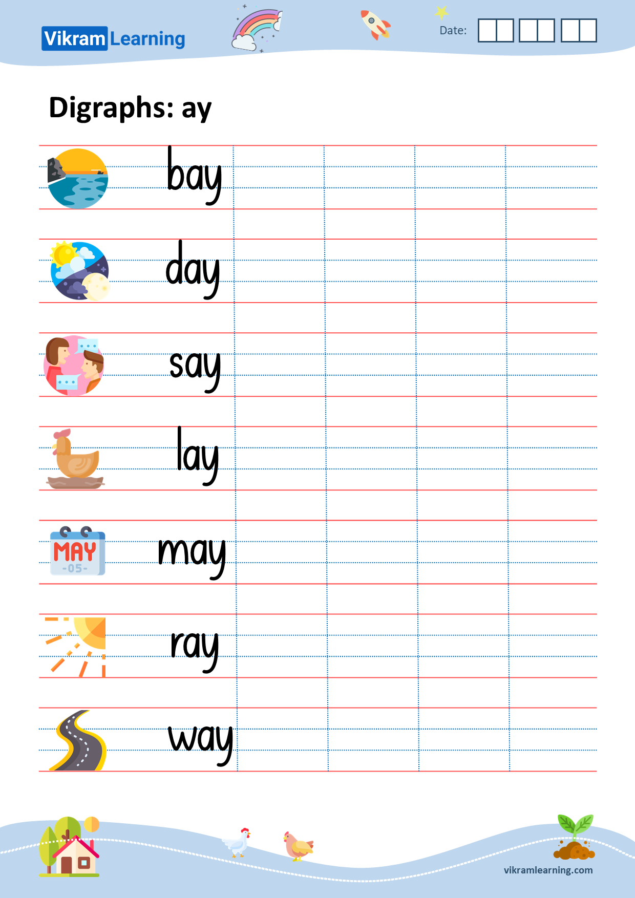 Download digraphs: ay worksheets