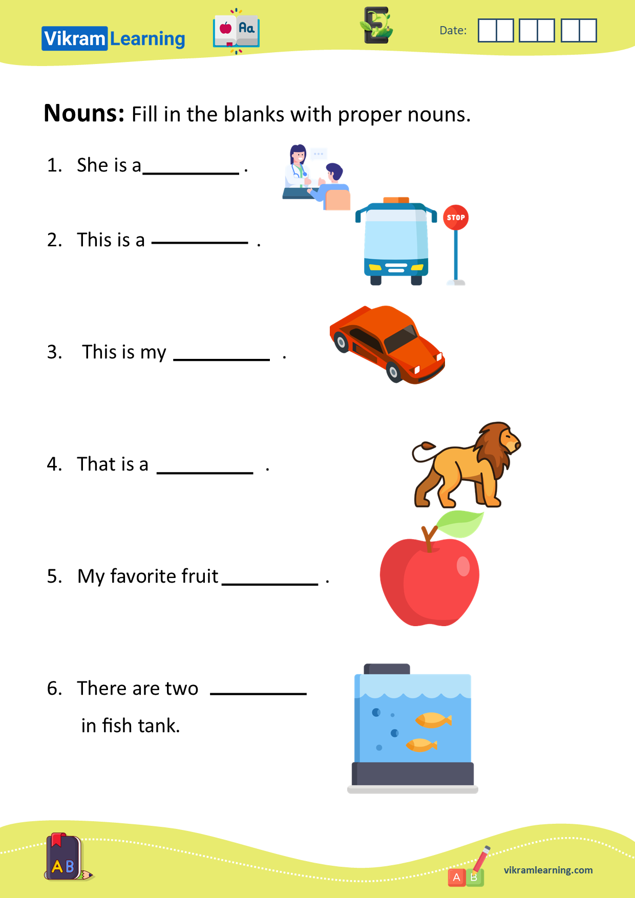 Download nouns - naming words worksheets