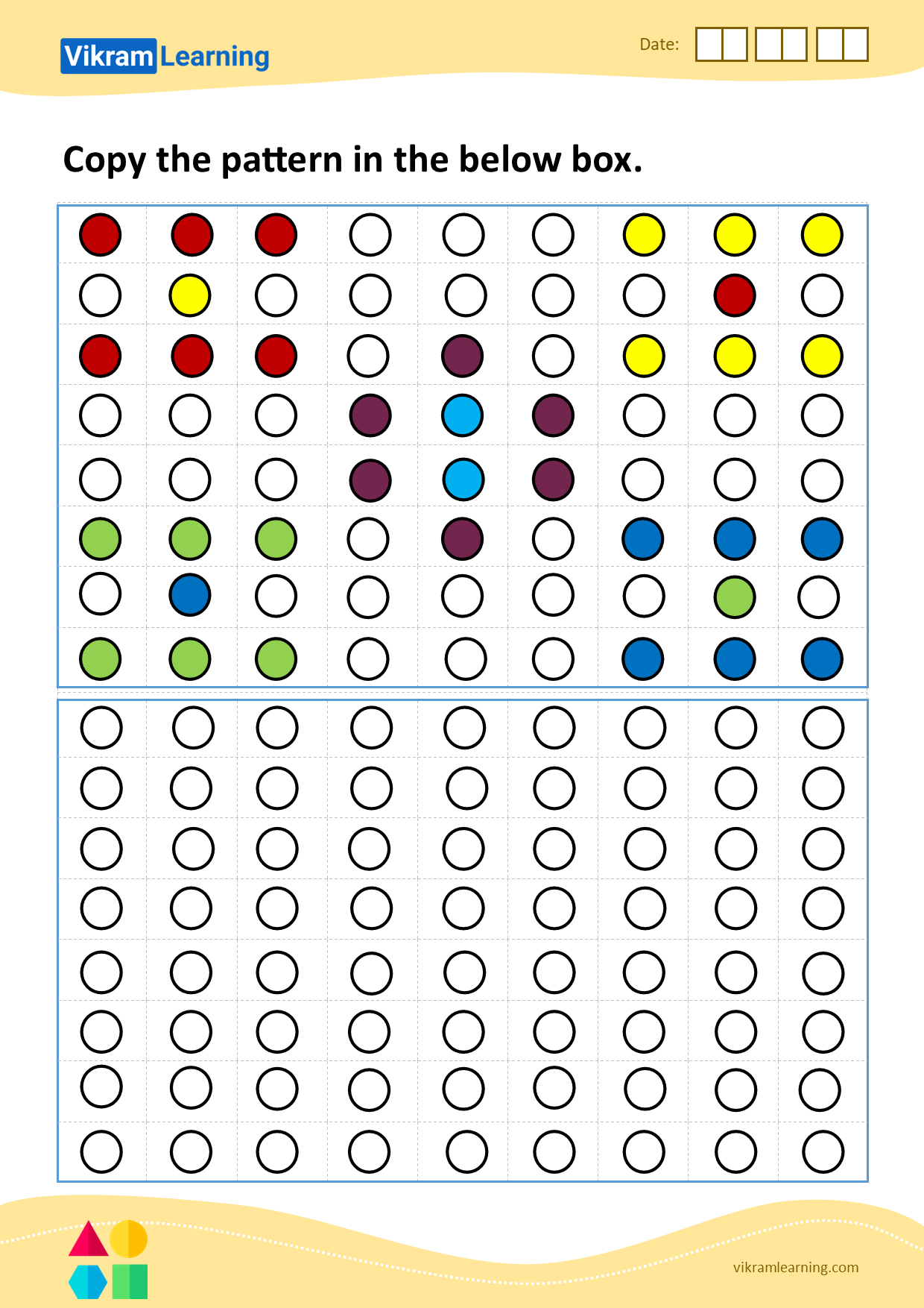 Download copy the pattern in the below box worksheets