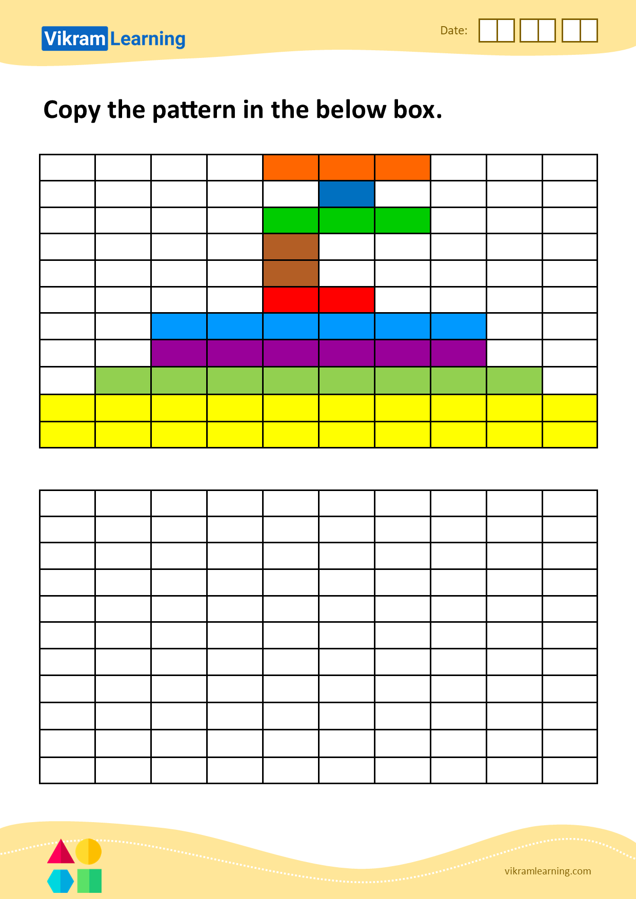 Download copy the pattern in the below box worksheets