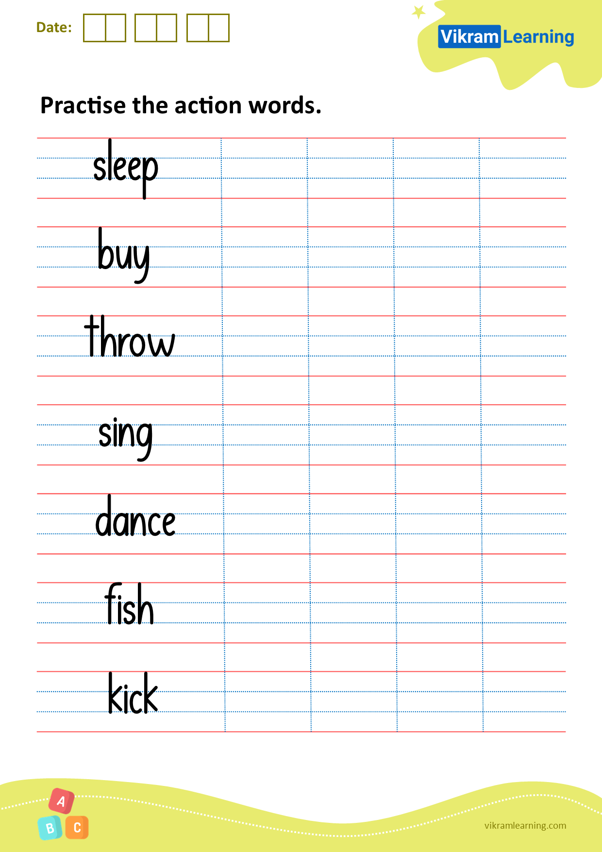 download-practice-the-action-words-worksheets-vikramlearning