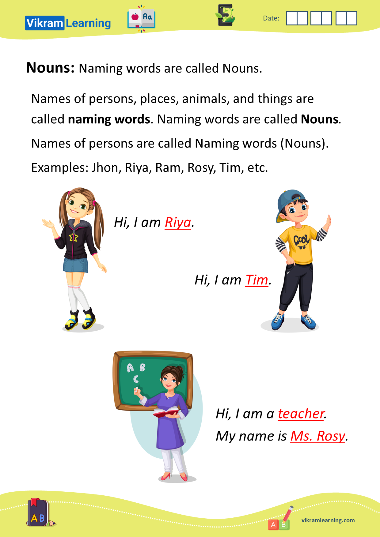 Naming Words Worksheet Exercises For Class Examples With, 50% OFF