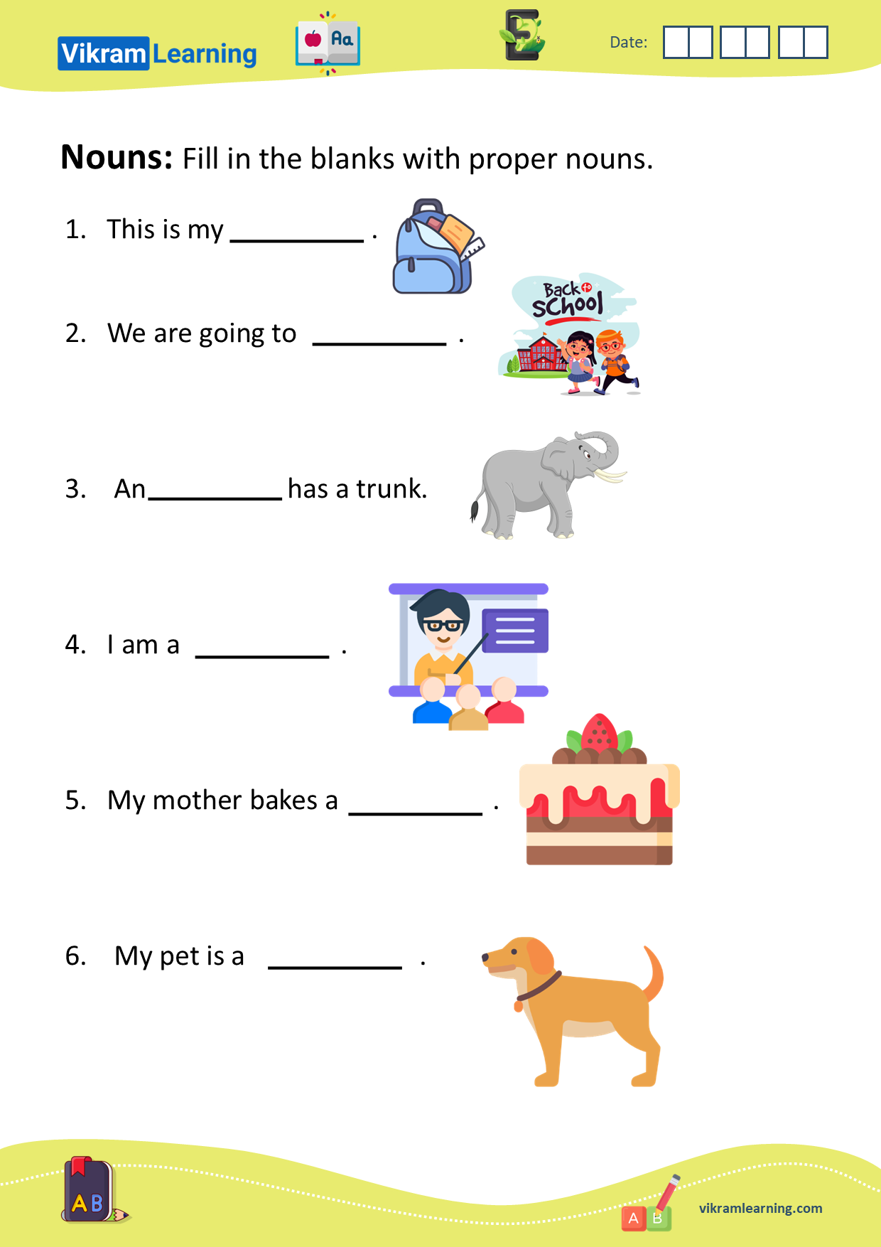 Download Nouns Naming Words Worksheets Vikramlearning