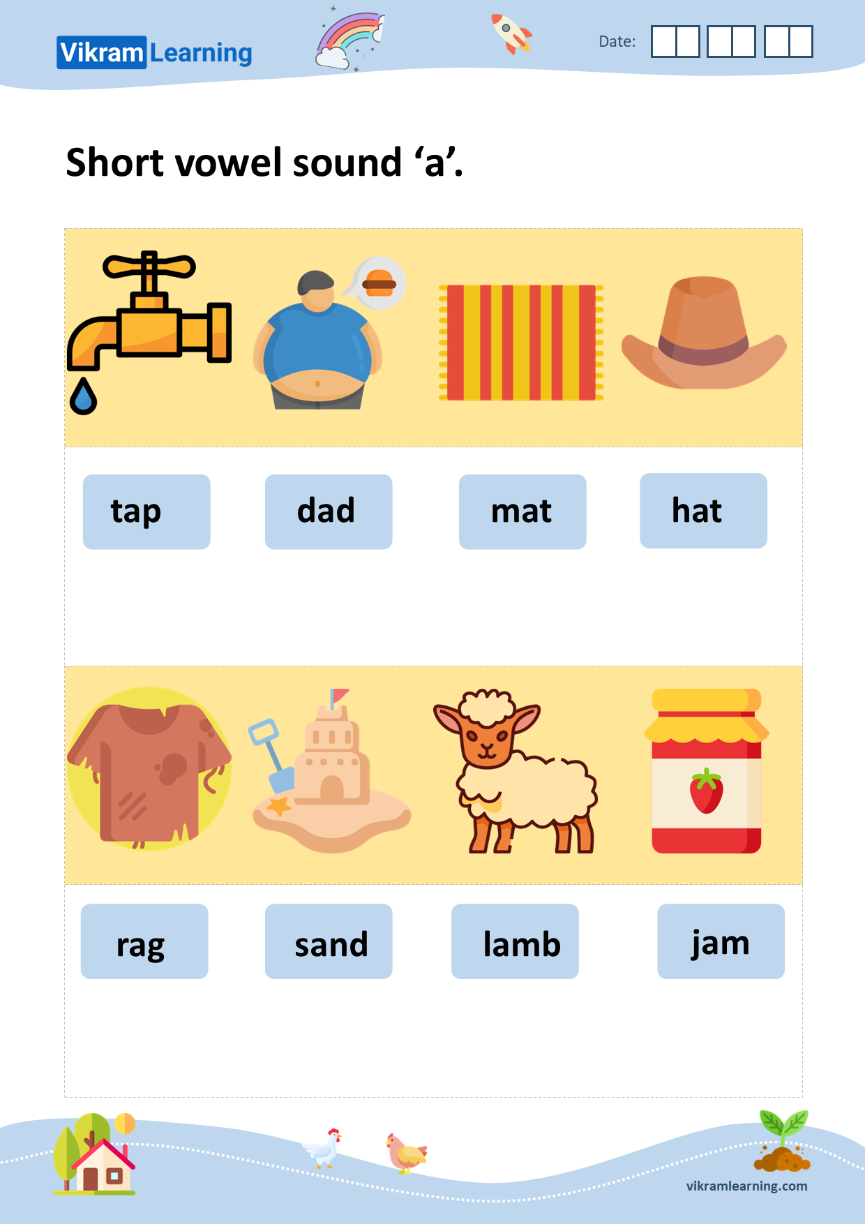 Download phonics short and long vowel sounds worksheets