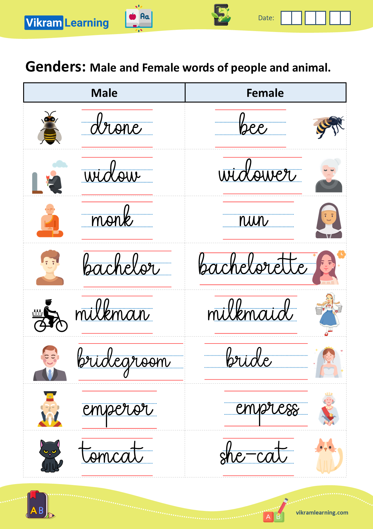 Download genders- male, female, common, neuter worksheets ...