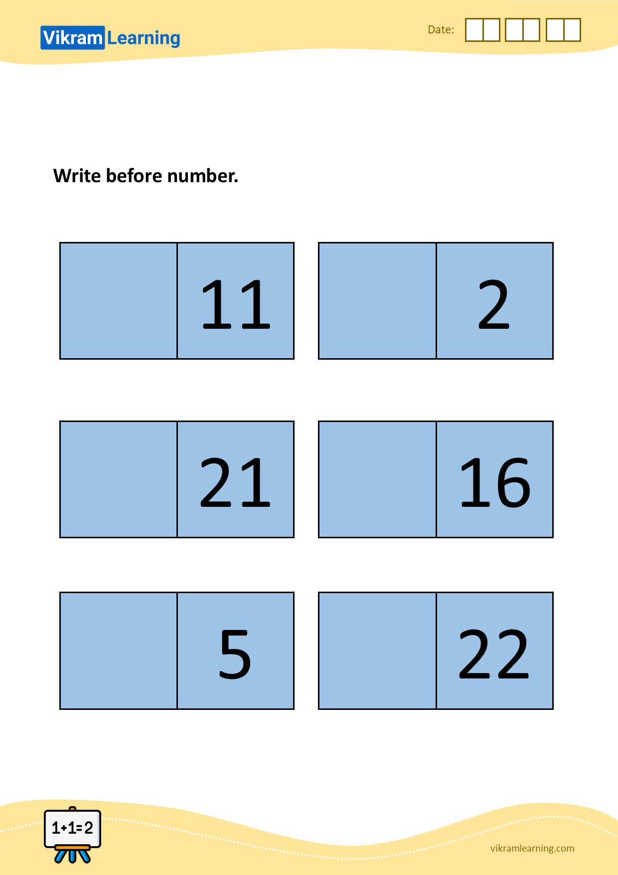 Download write before number 1 to 100 - 4 worksheets