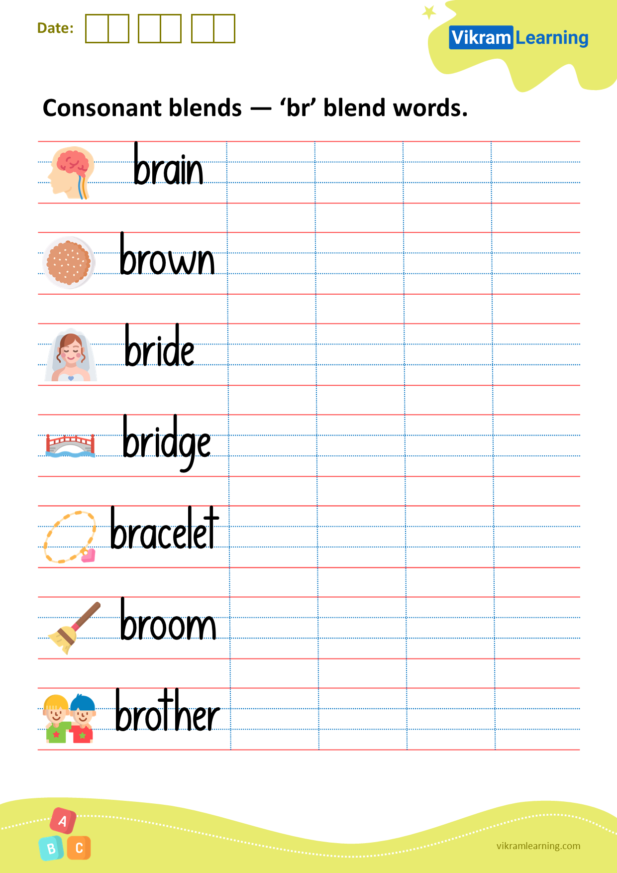 Download consonant blends — ‘br’ blend words worksheets