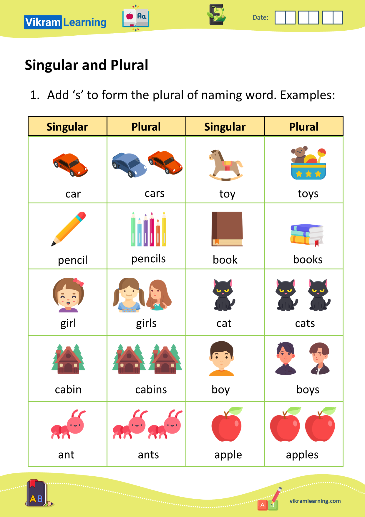 Download singular and plural worksheets