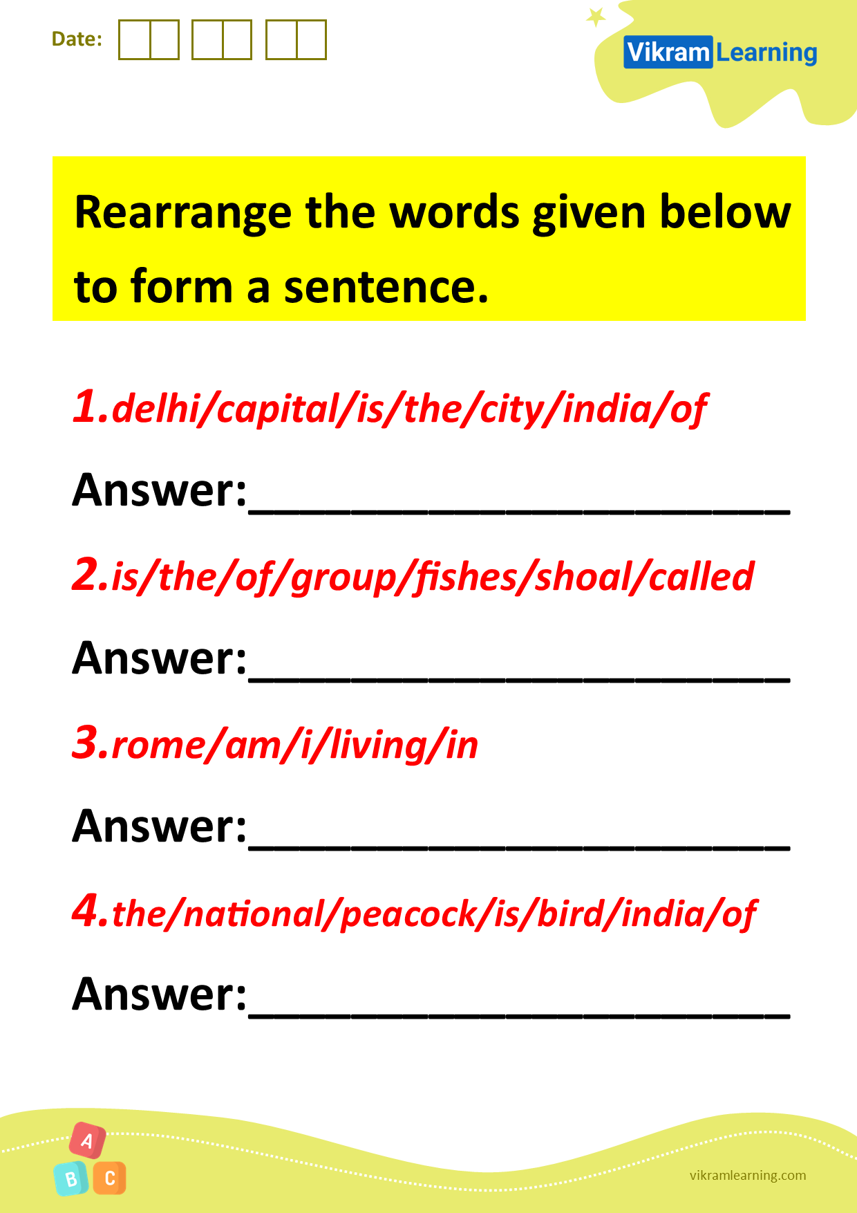 download-rearrange-the-words-given-below-to-form-a-sentence-worksheets