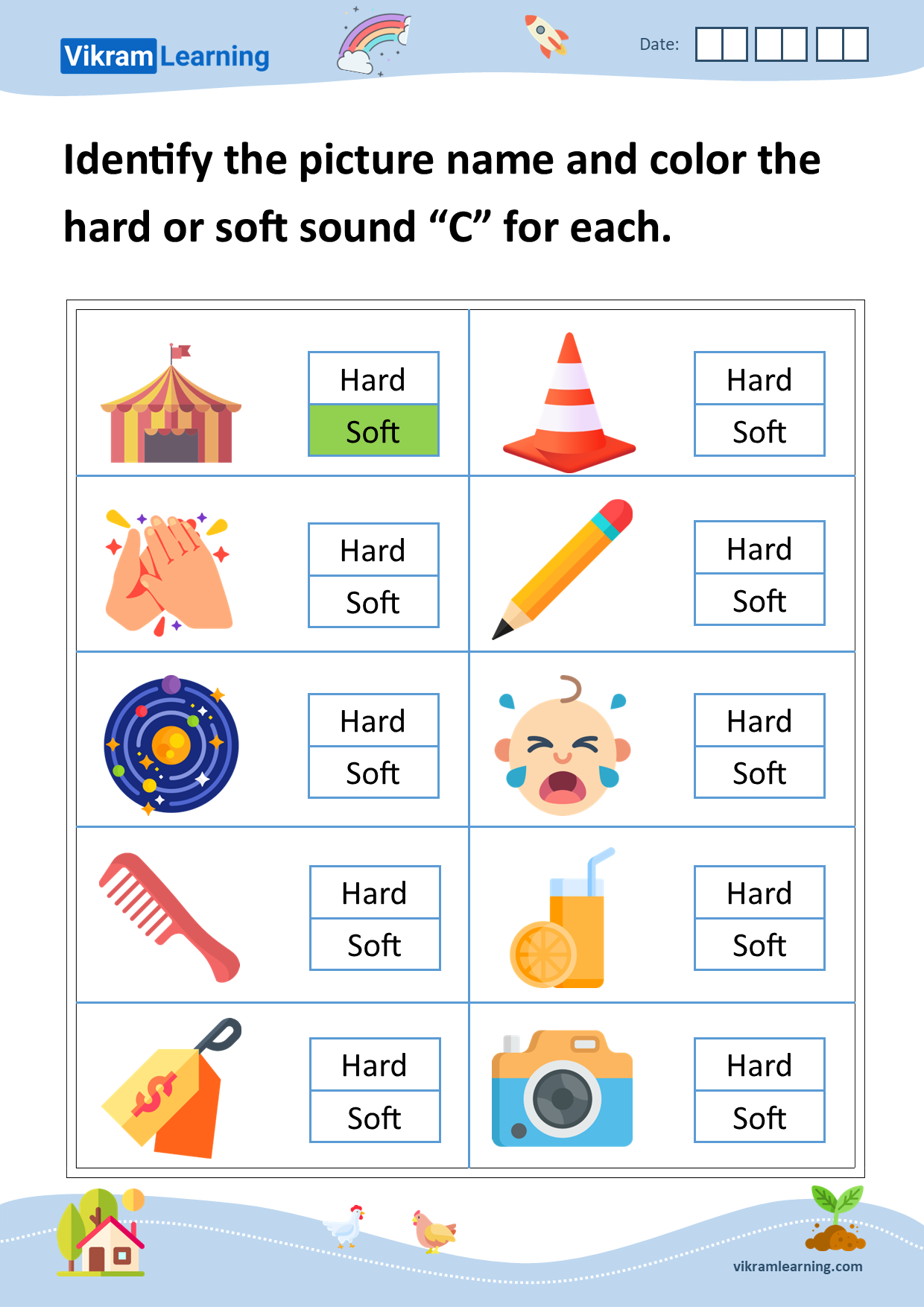 Download hard and soft sounds of c worksheets
