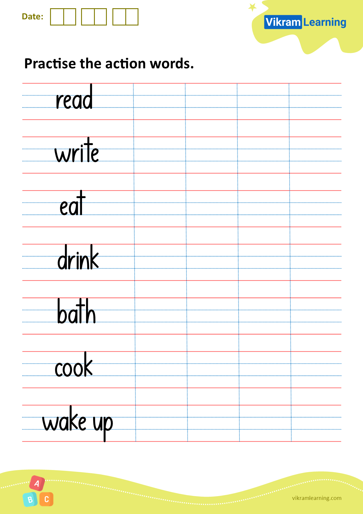 Download Practice The Action Words Worksheets Vikramlearning