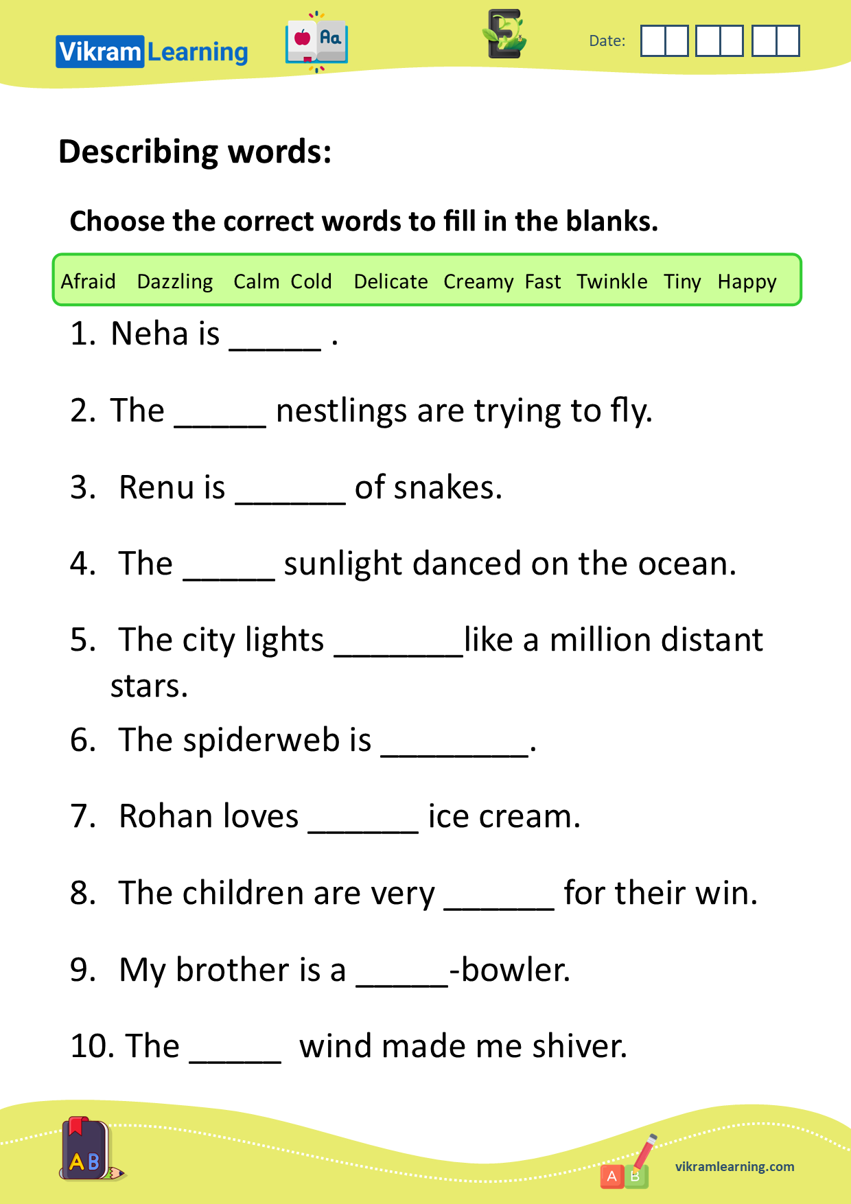 Download Describing Words - Adjectives Worksheets For Free 