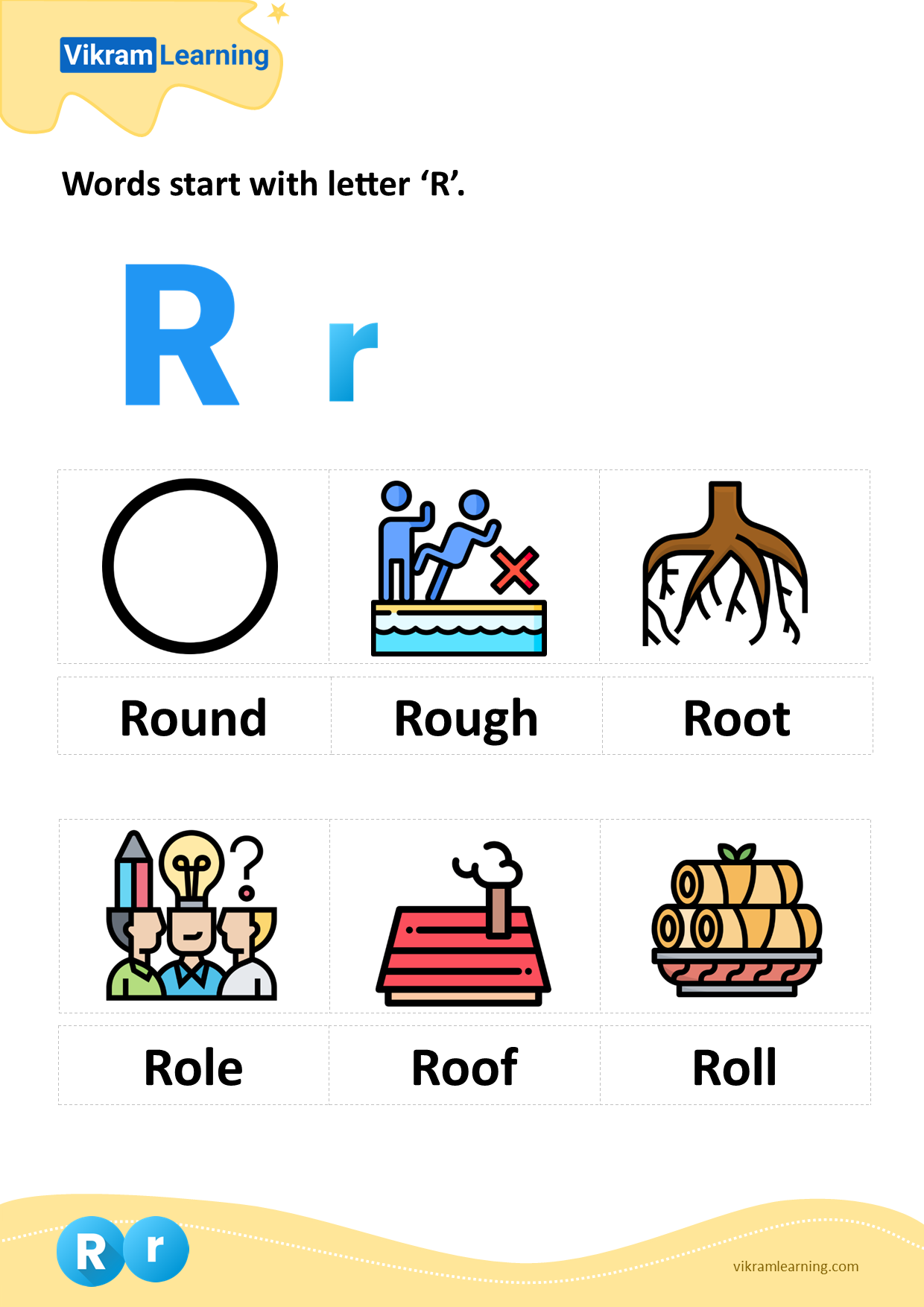 Download words start with letter 'r' worksheets