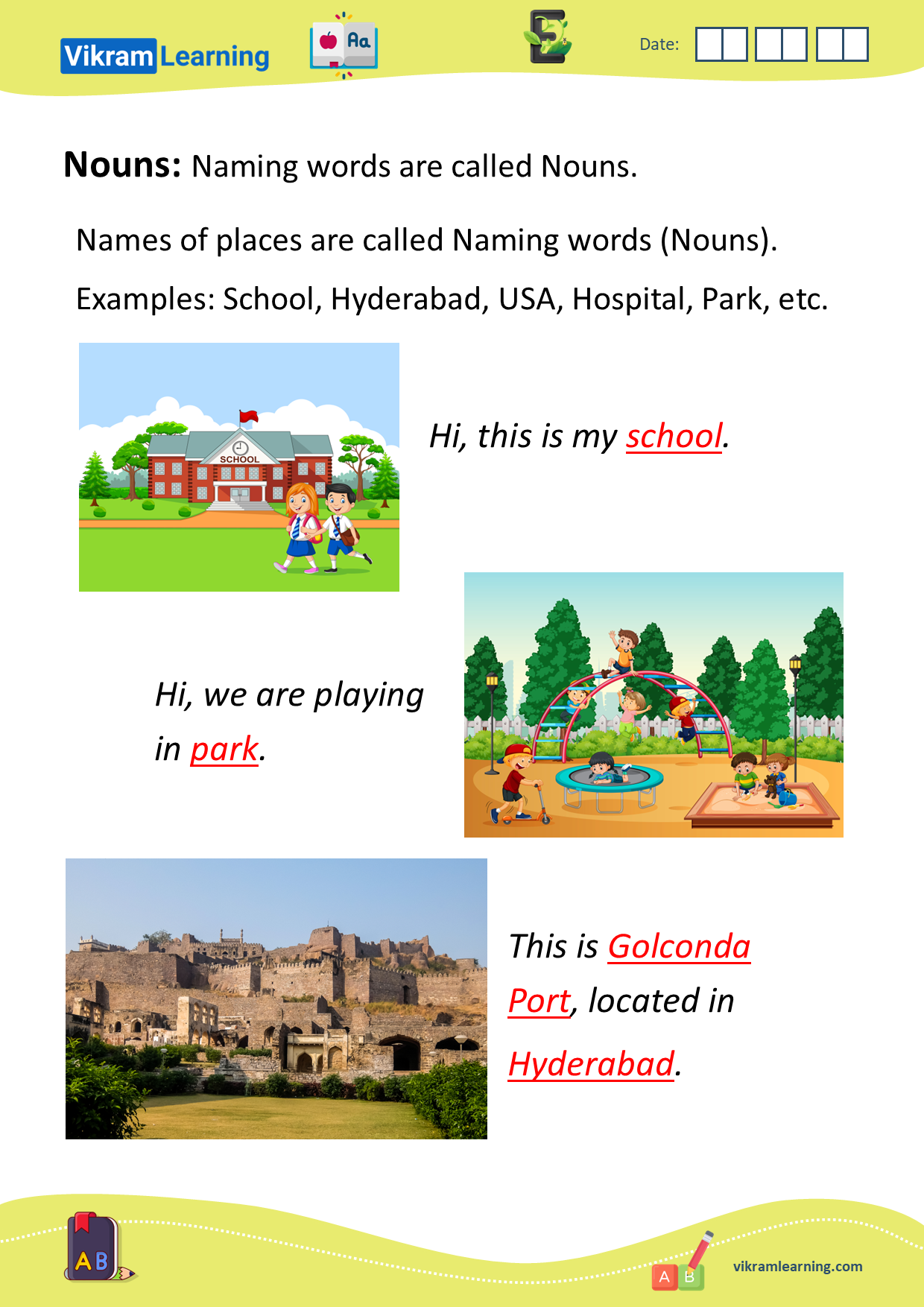 Download nouns - naming words worksheets