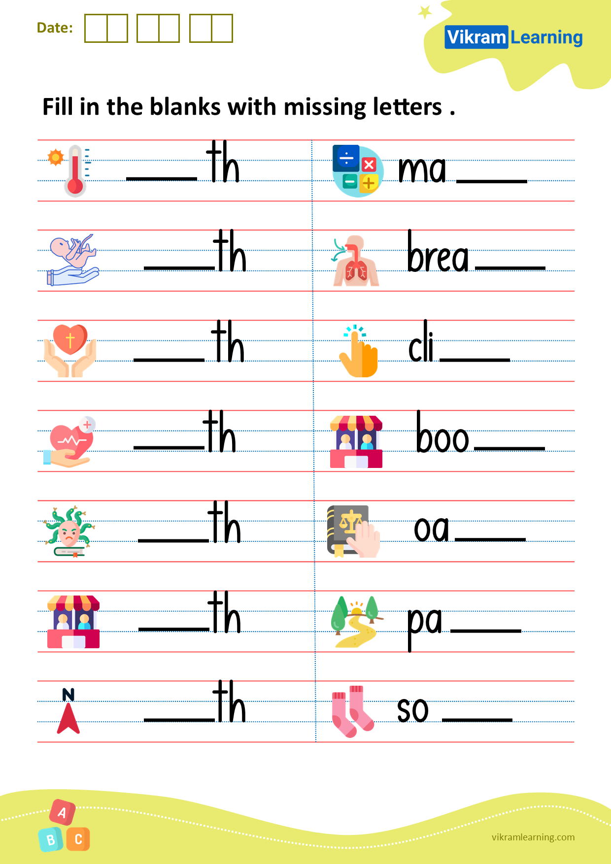 Download fill in the blanks with missing letters worksheets
