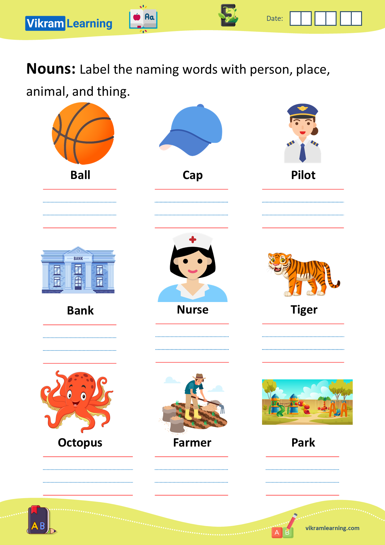 Download Nouns Naming Words Worksheets Vikramlearning