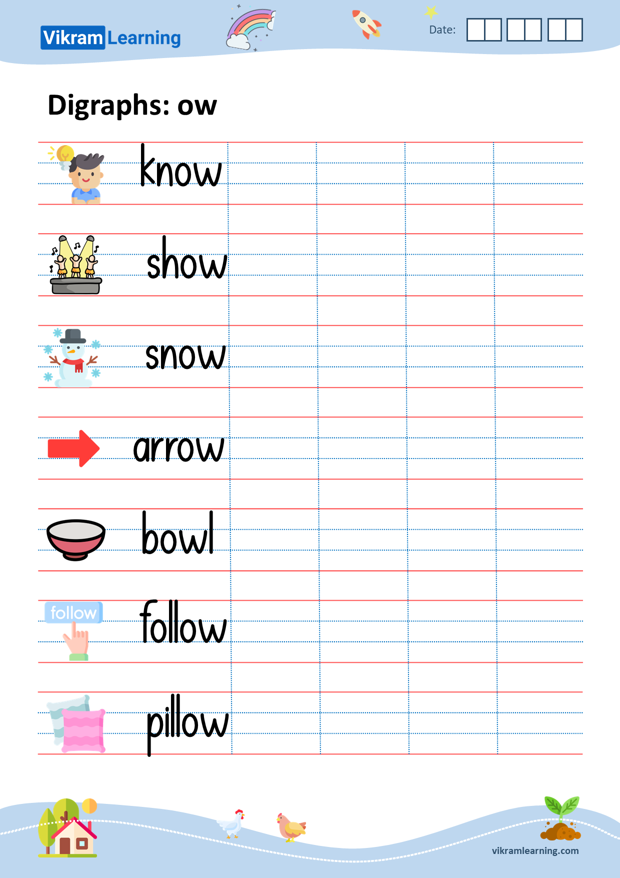 Download digraphs: ow worksheets