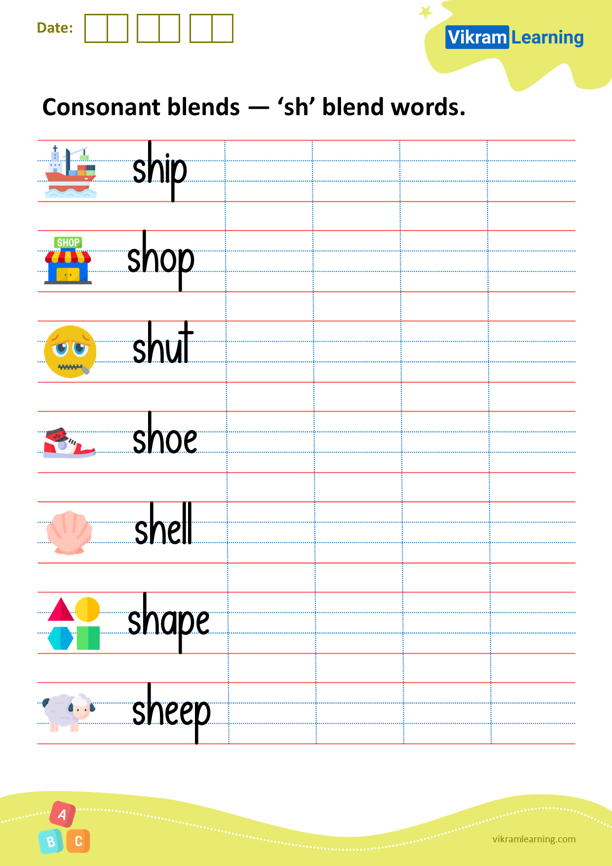 Download consonant blends — ‘sh’ blend words worksheets