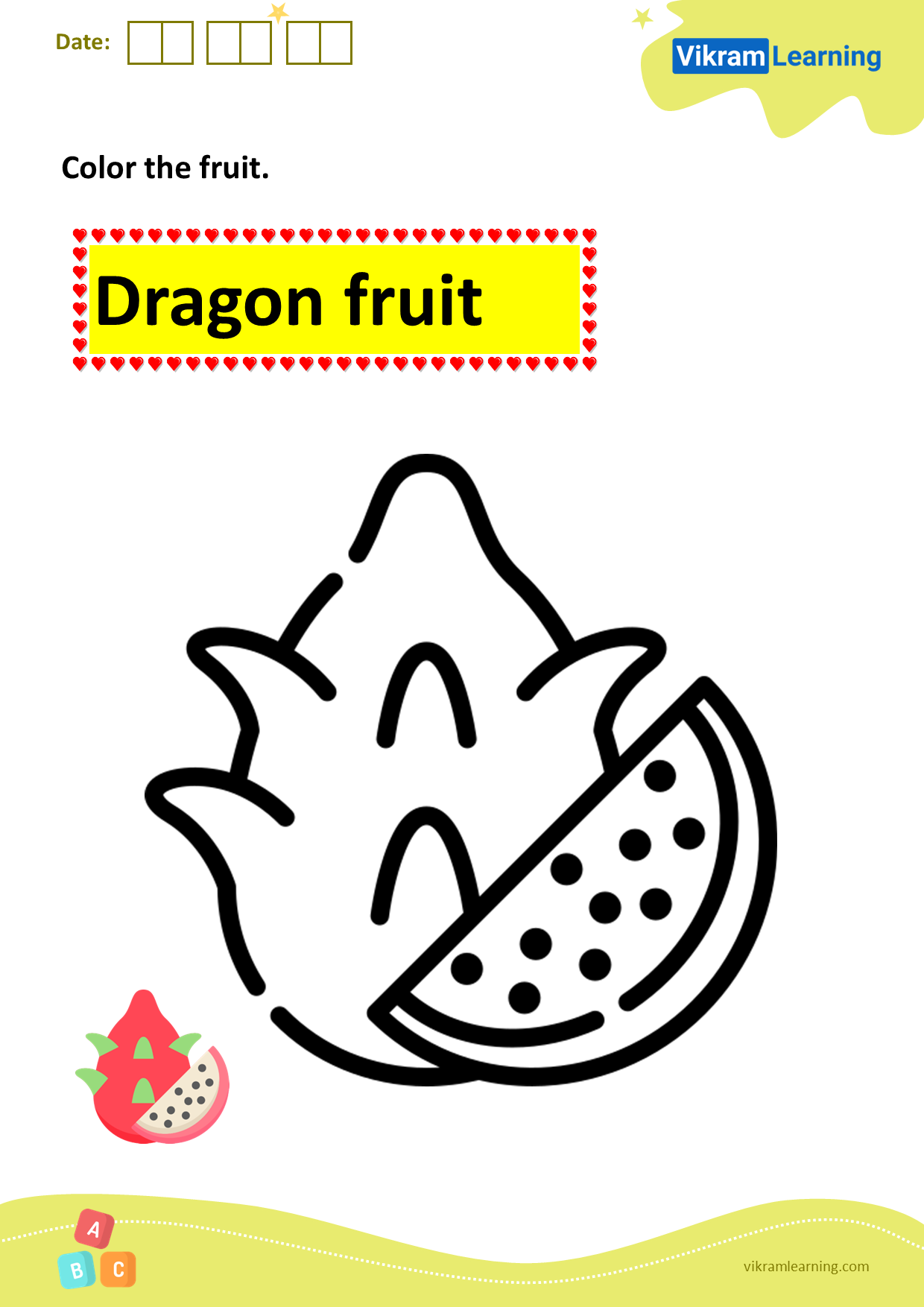 Download color the fruit worksheets