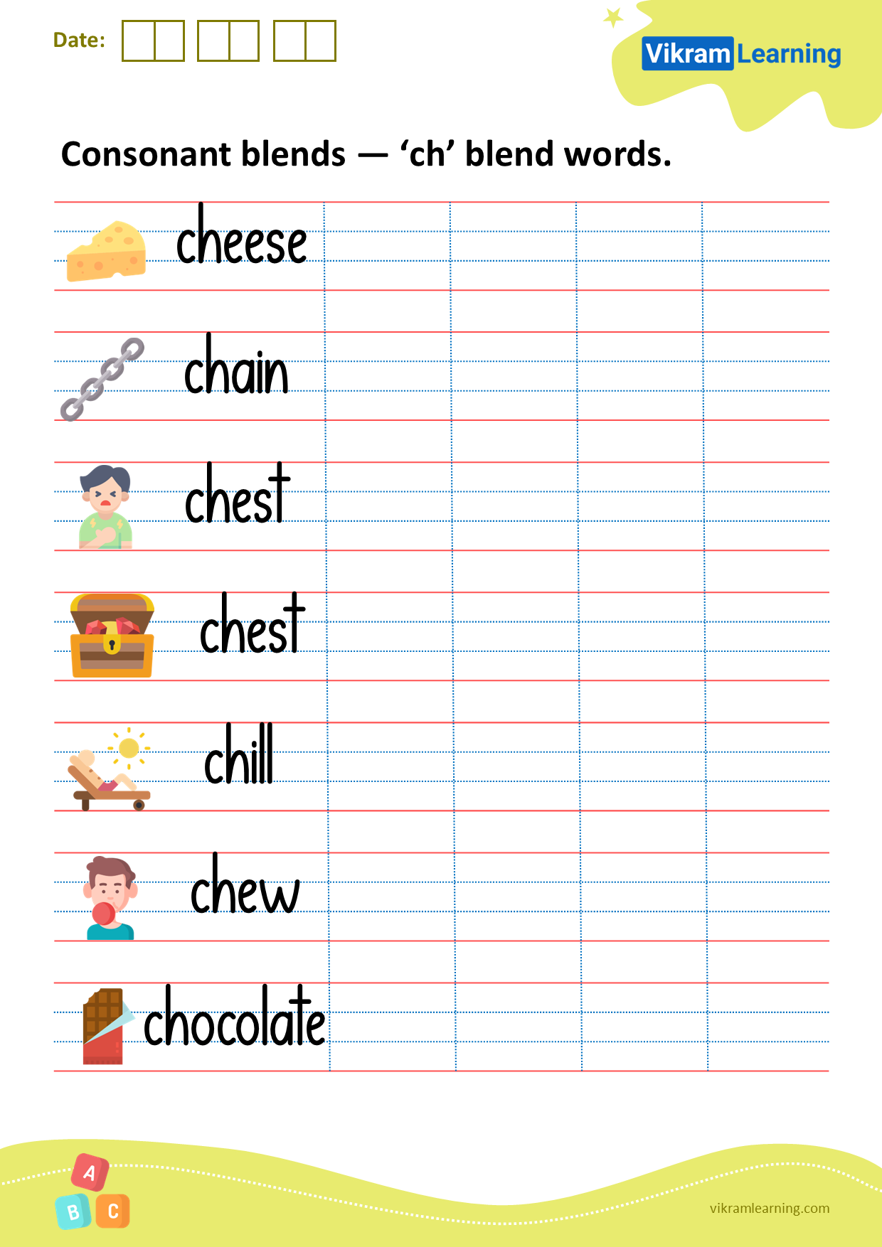 Download consonant blends — ‘ch’ blend words worksheets