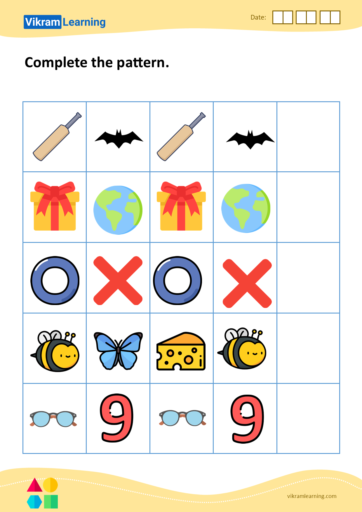 Download complete the pattern worksheets