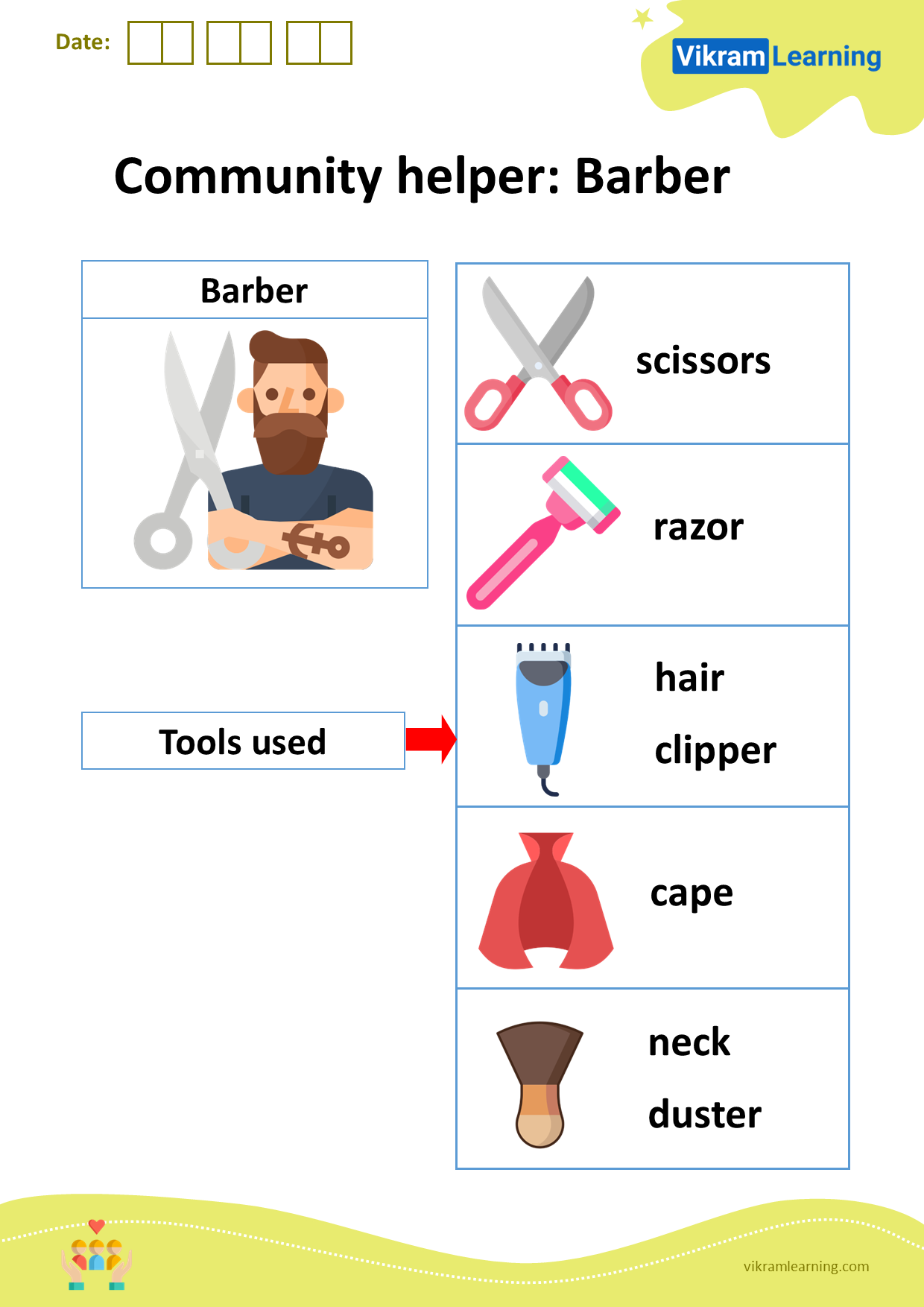 Download community helper: barber worksheets