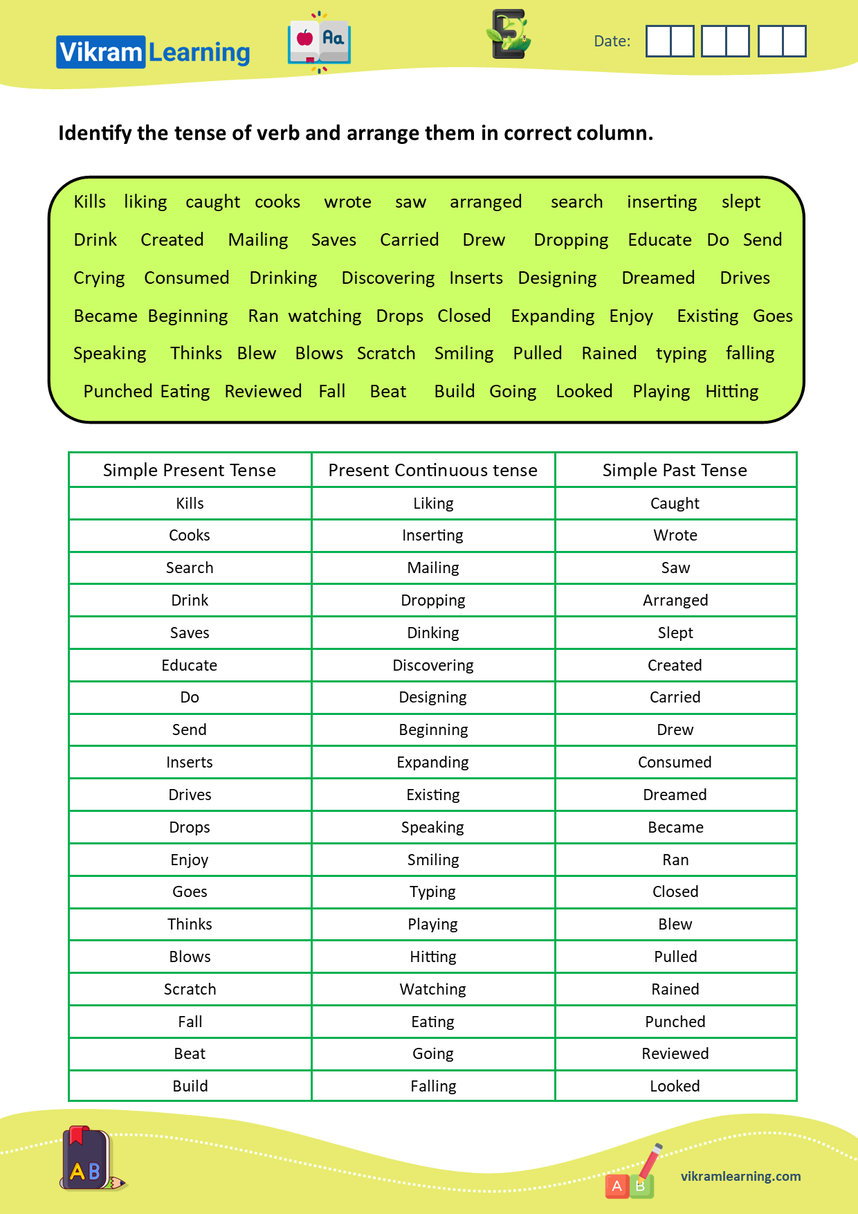 Download types of tenses:  explanation of simple preset tense explanation, present continuous tense, simple past tense with examples, worksheets on tenses worksheets