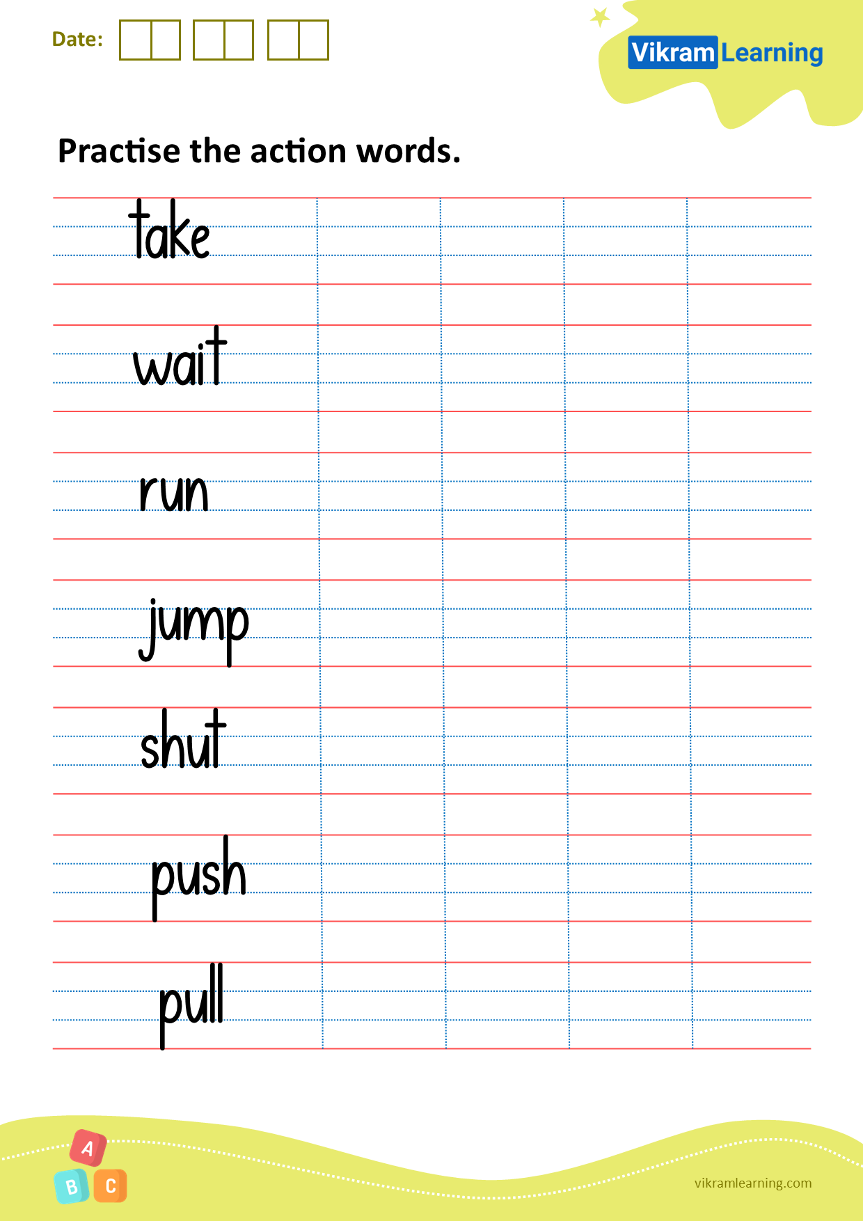 download-practice-the-action-words-worksheets-vikramlearning